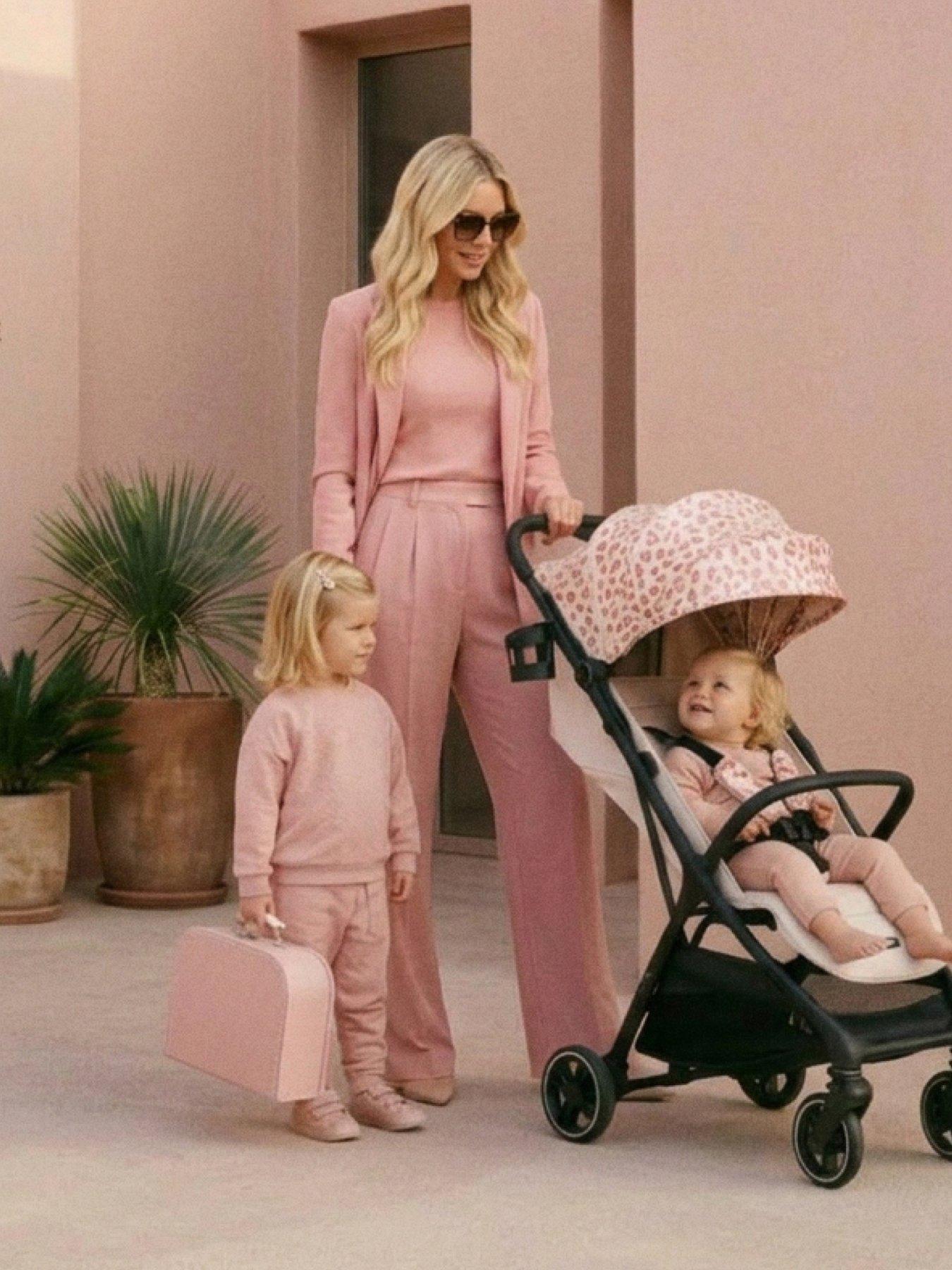 Image 2 of 7 of My Babiie MBX6 Auto-Fold Compact Stroller - Pink Leopard