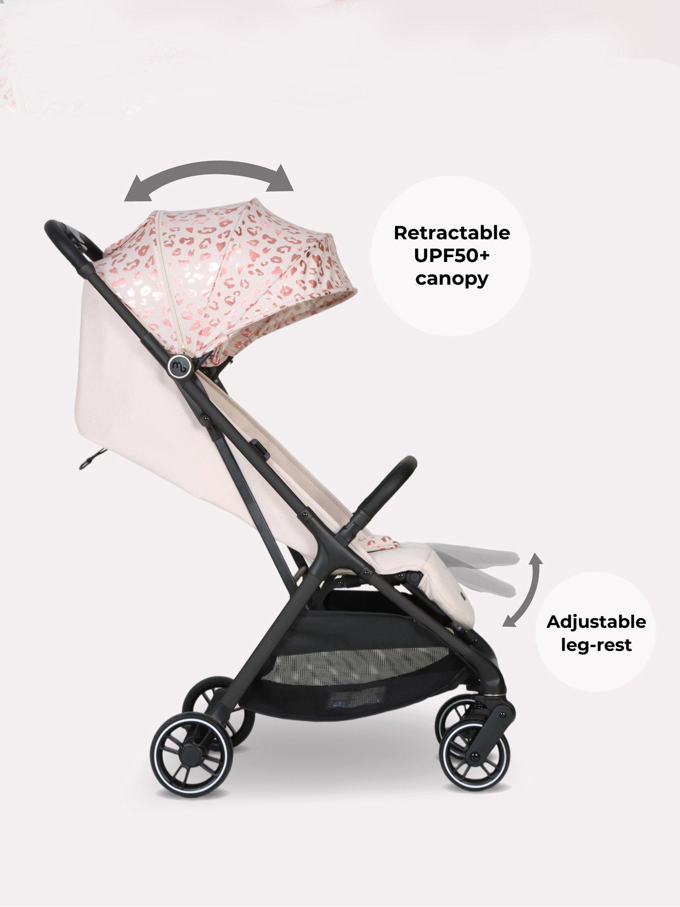 Image 3 of 7 of My Babiie MBX6 Auto-Fold Compact Stroller - Pink Leopard