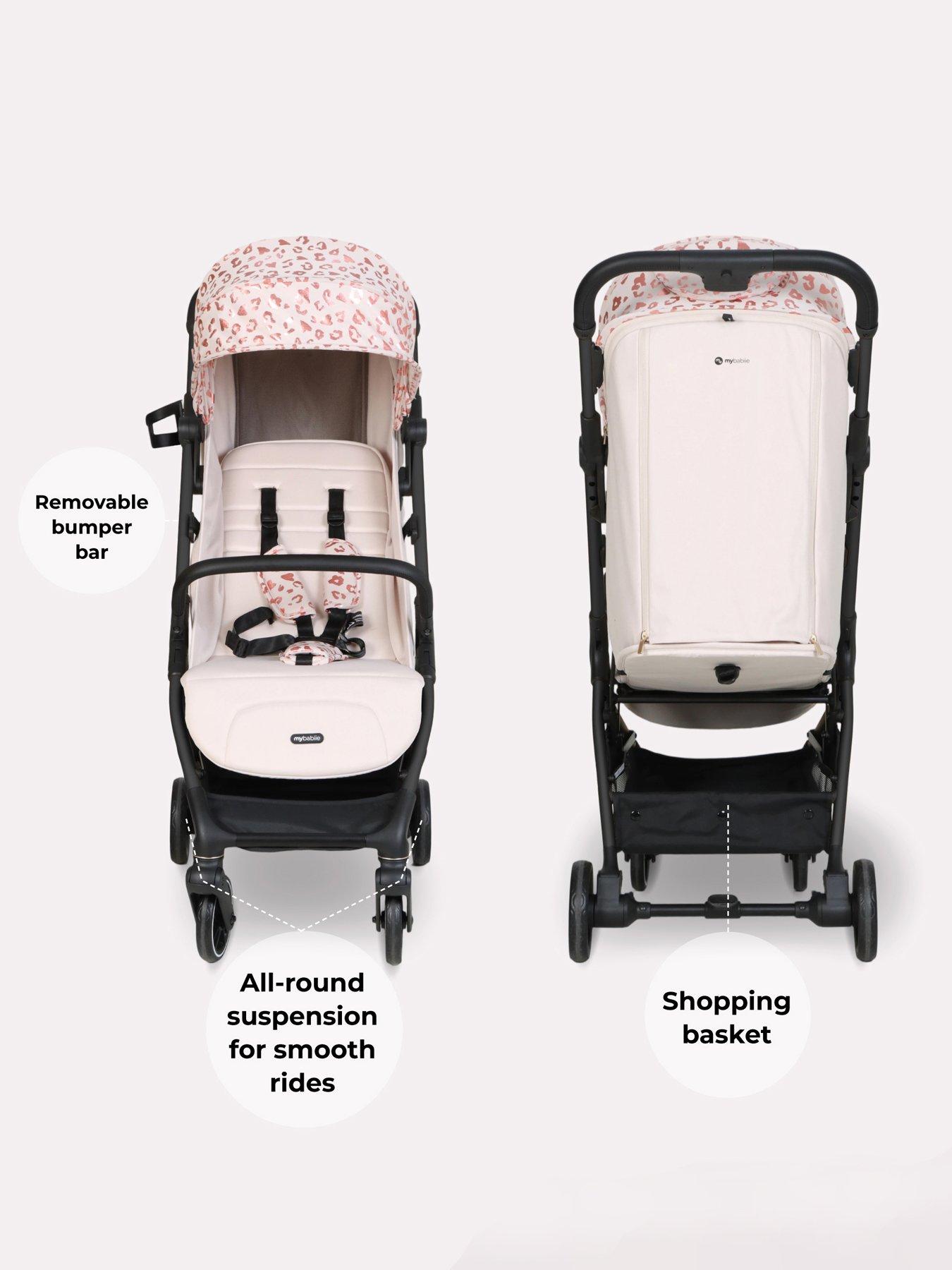 Image 4 of 7 of My Babiie MBX6 Auto-Fold Compact Stroller - Pink Leopard