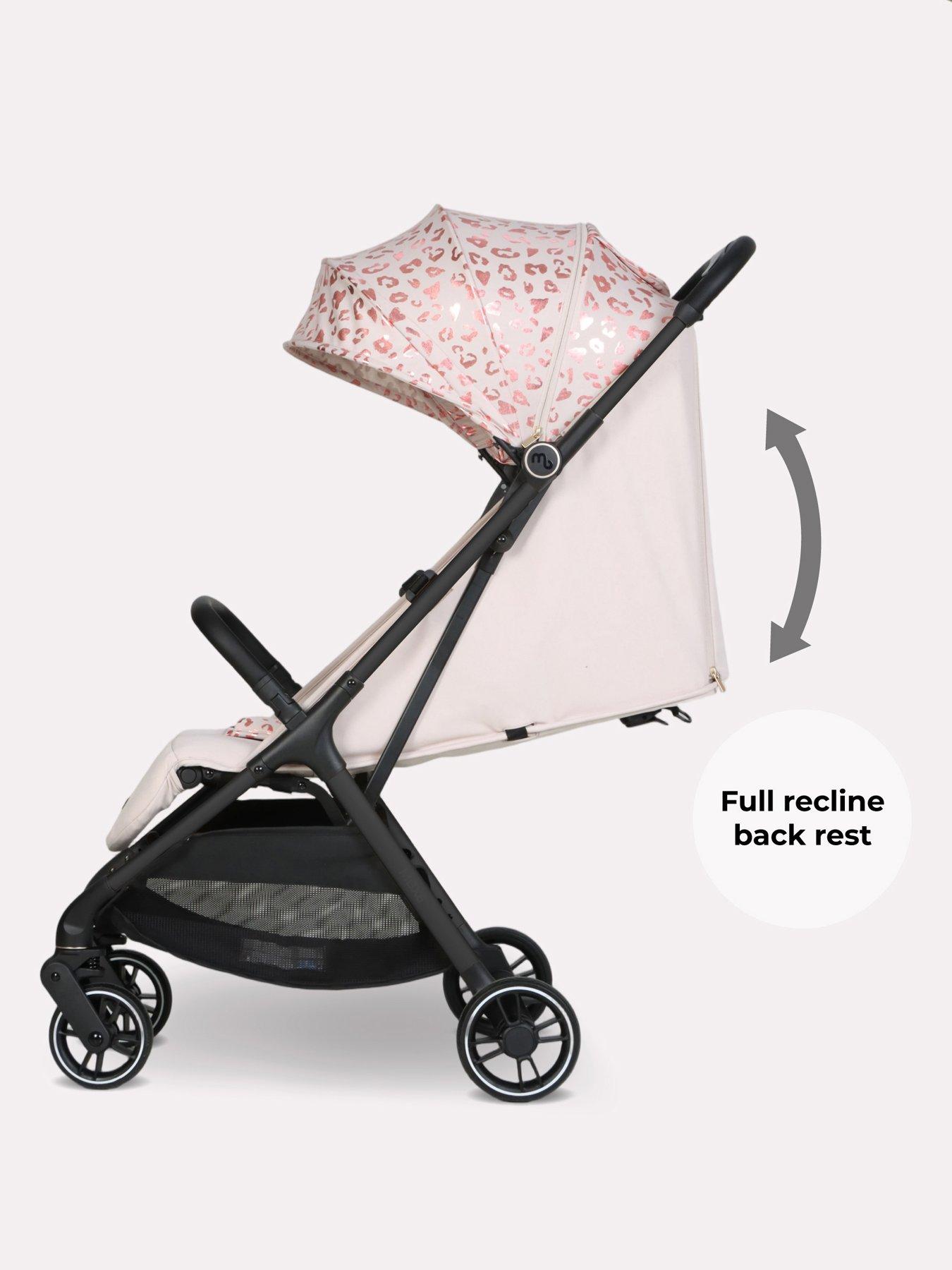 Image 5 of 7 of My Babiie MBX6 Auto-Fold Compact Stroller - Pink Leopard