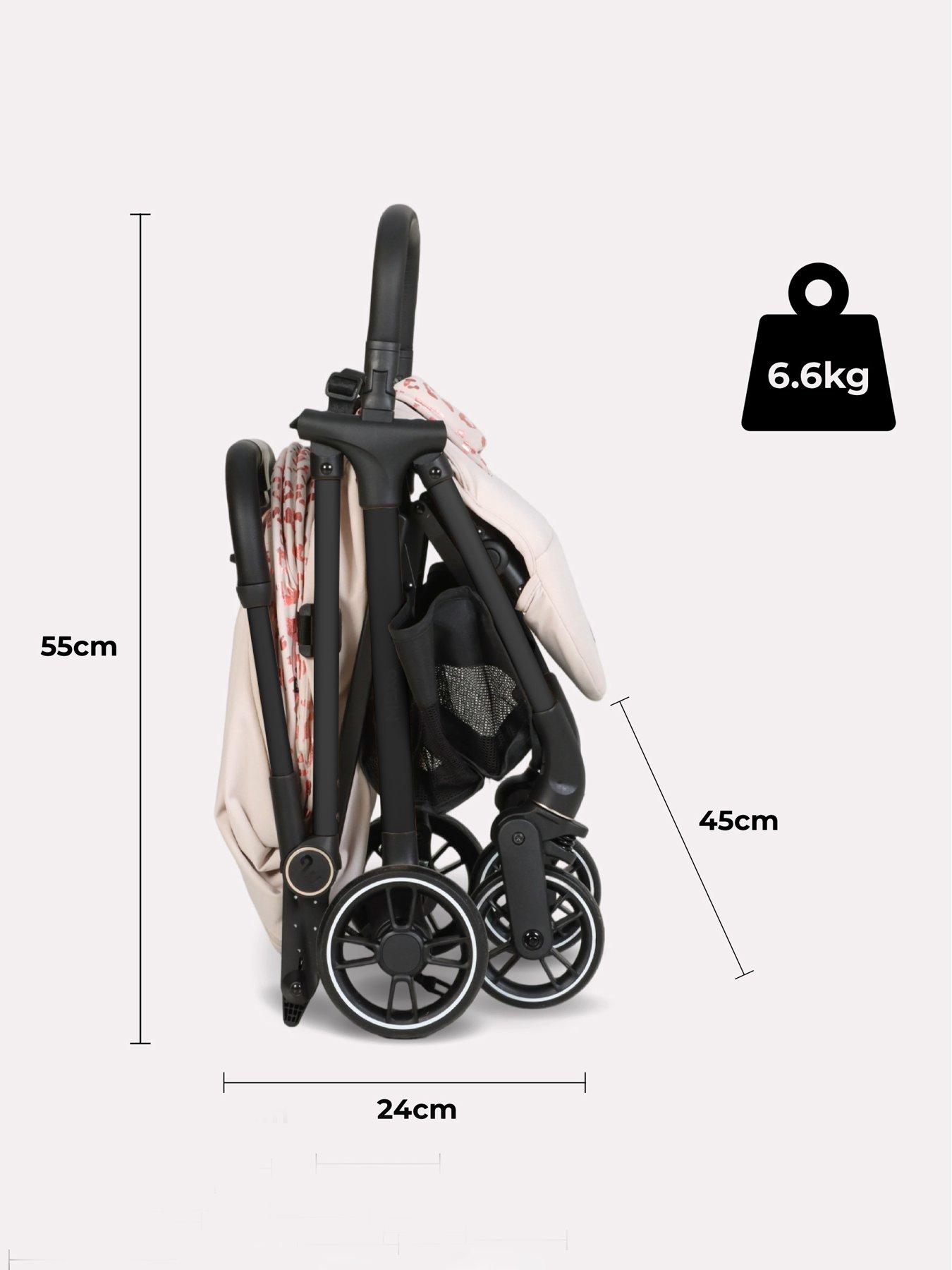 Image 6 of 7 of My Babiie MBX6 Auto-Fold Compact Stroller - Pink Leopard