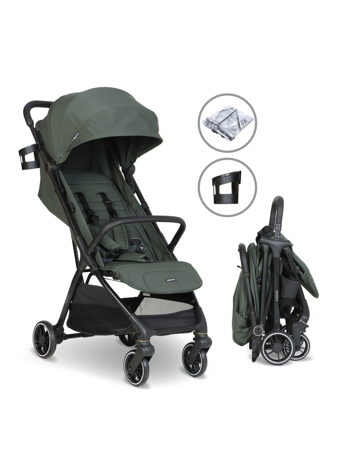 My Babiie MBX6 Auto-Fold Compact Stroller - Forest Green