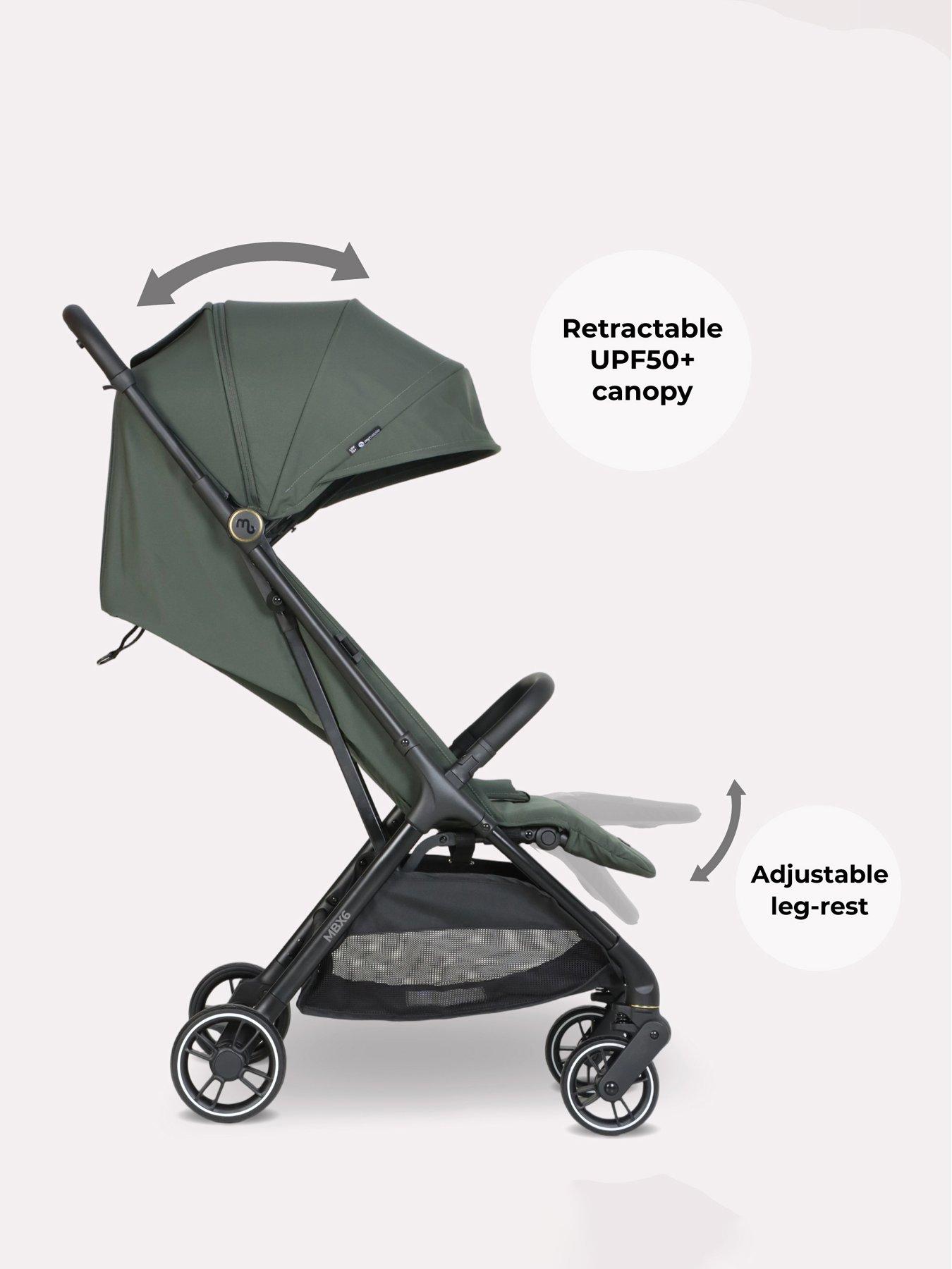 Image 3 of 7 of My Babiie MBX6 Auto-Fold Compact Stroller - Forest Green
