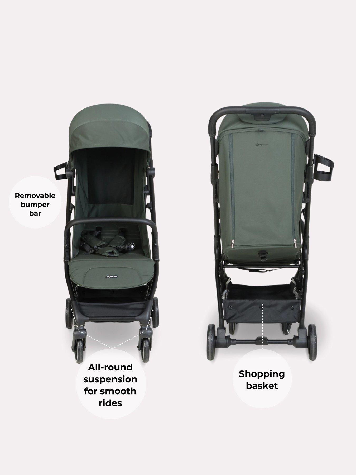 Image 4 of 7 of My Babiie MBX6 Auto-Fold Compact Stroller - Forest Green