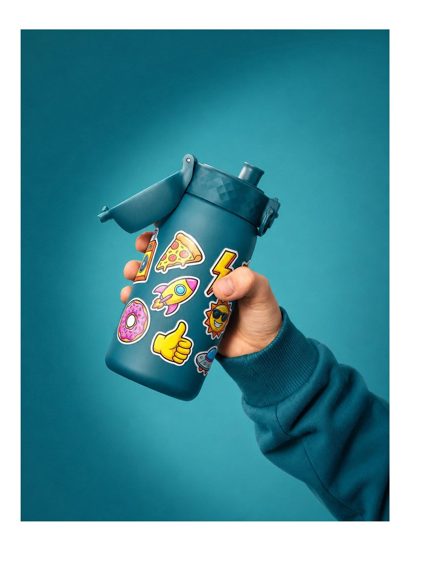 Image 1 of 6 of Ion8 Leak Proof Kids Water Bottle, Stainless Steel, Stickers, 400ml (13oz)