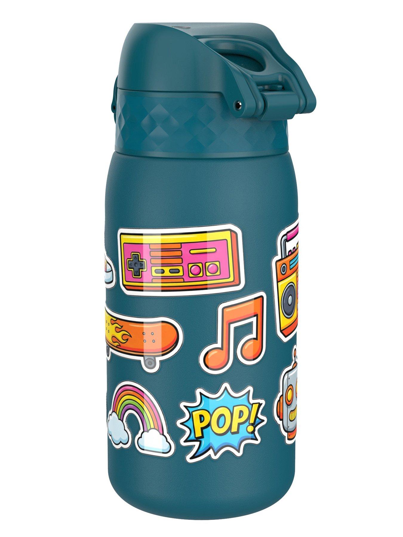 Image 3 of 6 of Ion8 Leak Proof Kids Water Bottle, Stainless Steel, Stickers, 400ml (13oz)