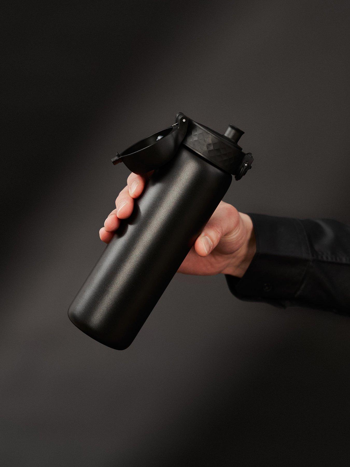 Image 1 of 7 of Ion8 Leak Proof Slim Water Bottle, Stainless Steel, Black, 600ml (20oz)