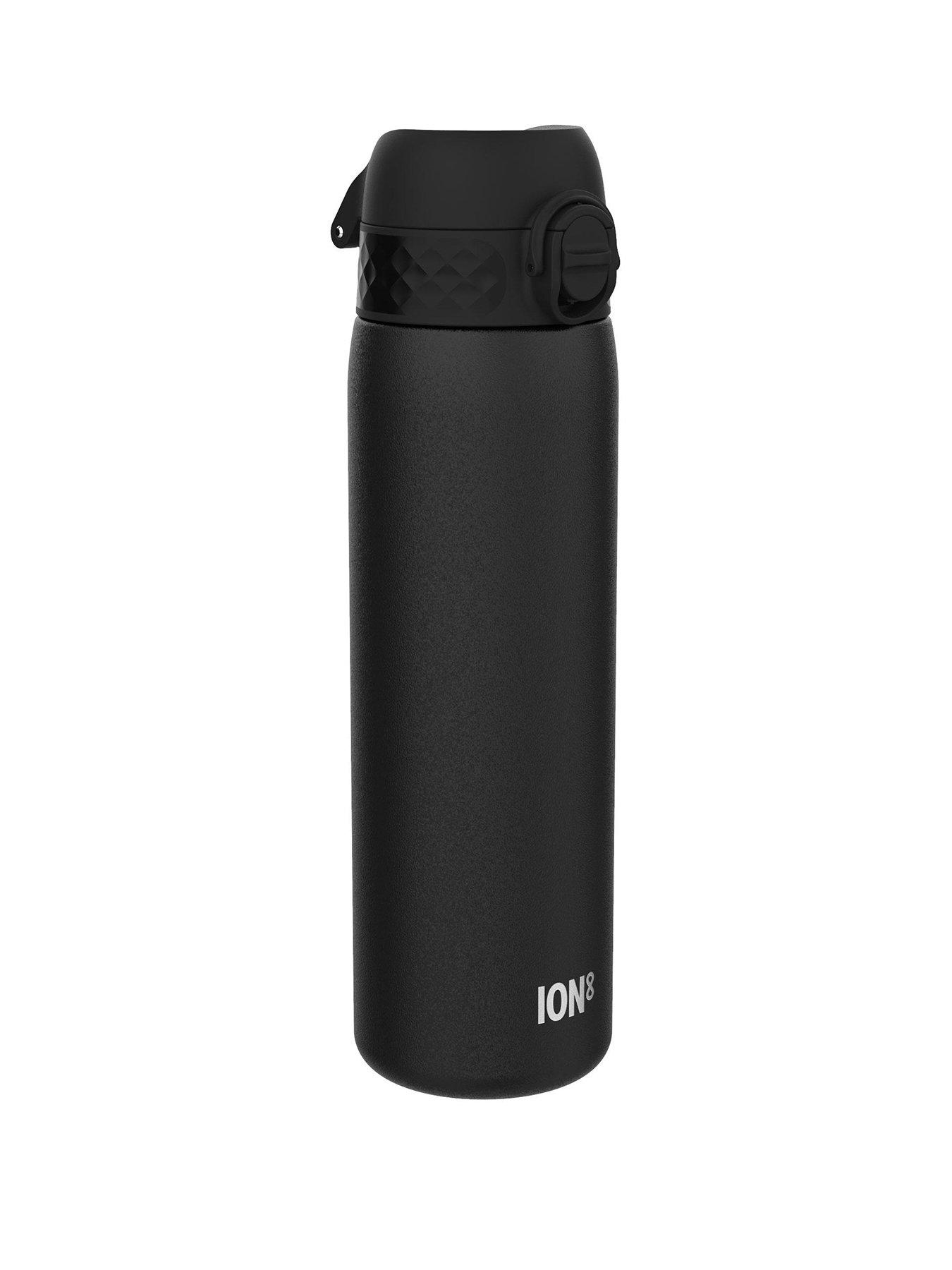 Image 2 of 7 of Ion8 Leak Proof Slim Water Bottle, Stainless Steel, Black, 600ml (20oz)