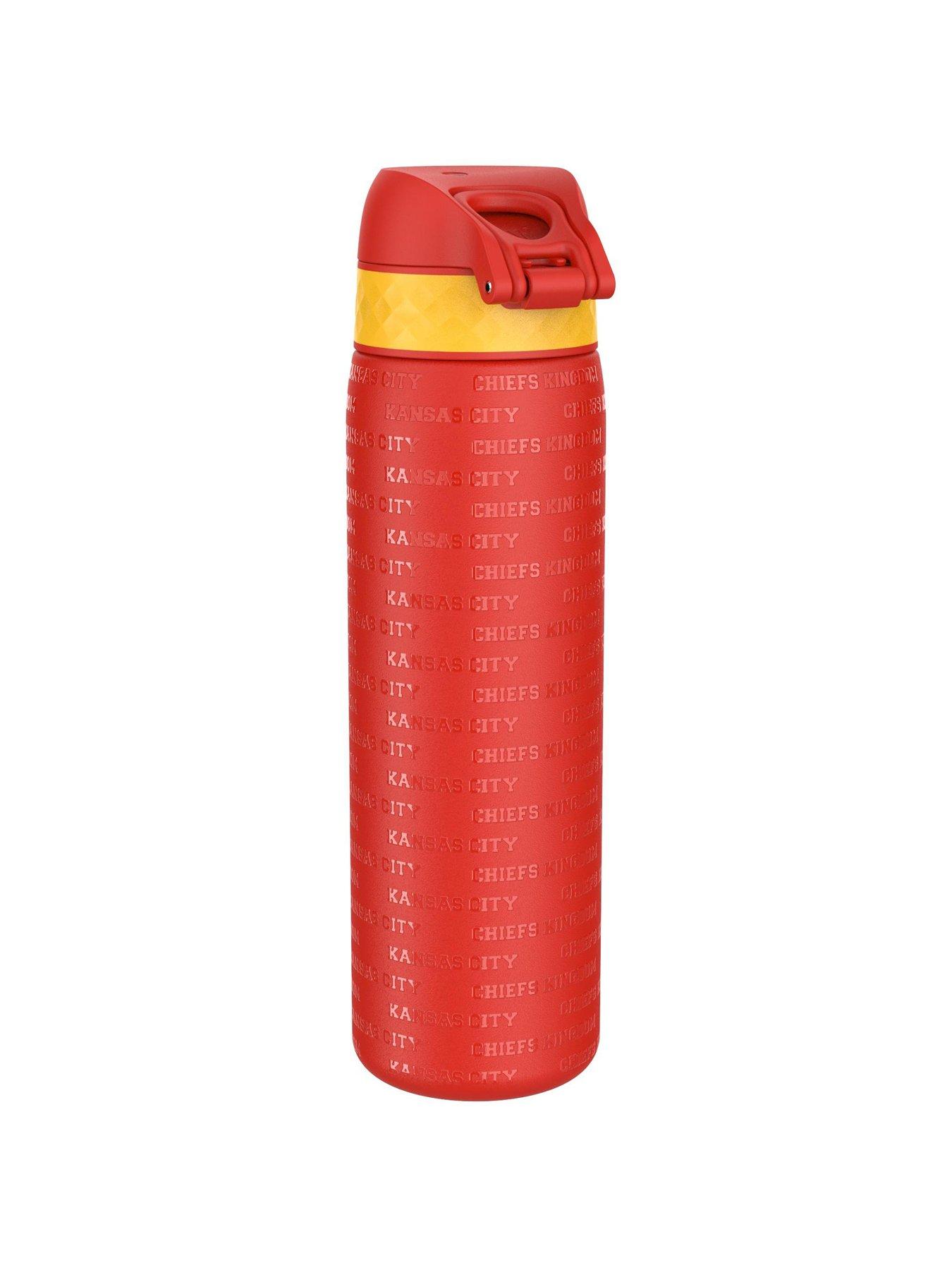 Image 2 of 5 of Ion8 Leak Proof Slim Water Bottle, Stainless Steel, Nfl Chiefs, 600ml (20oz)