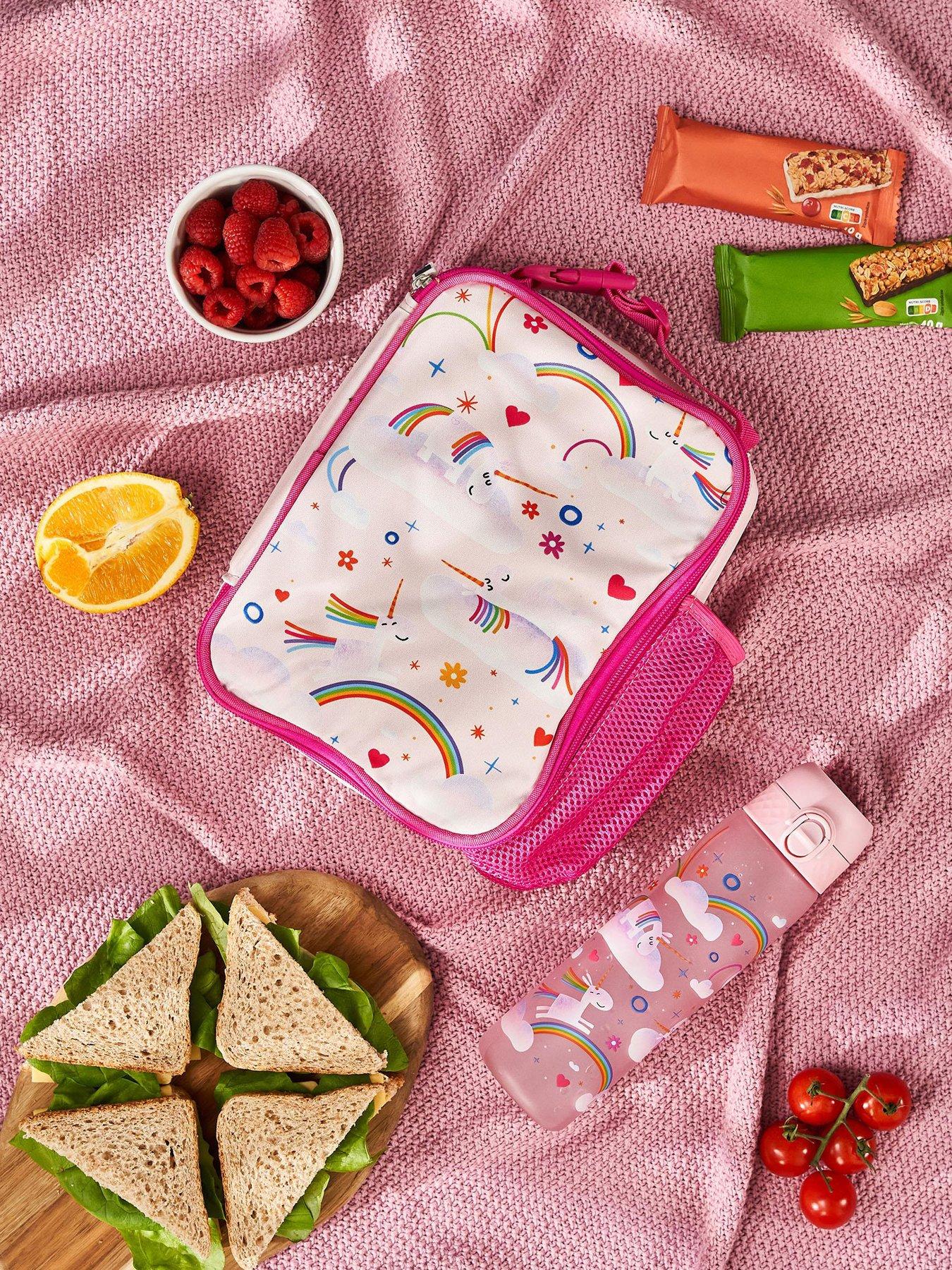 Ion8 Bundle Water Bottle + Straw + Lunch Bag , I8rf500ppunirain + I8xstrawppmed + I8lbpunirain