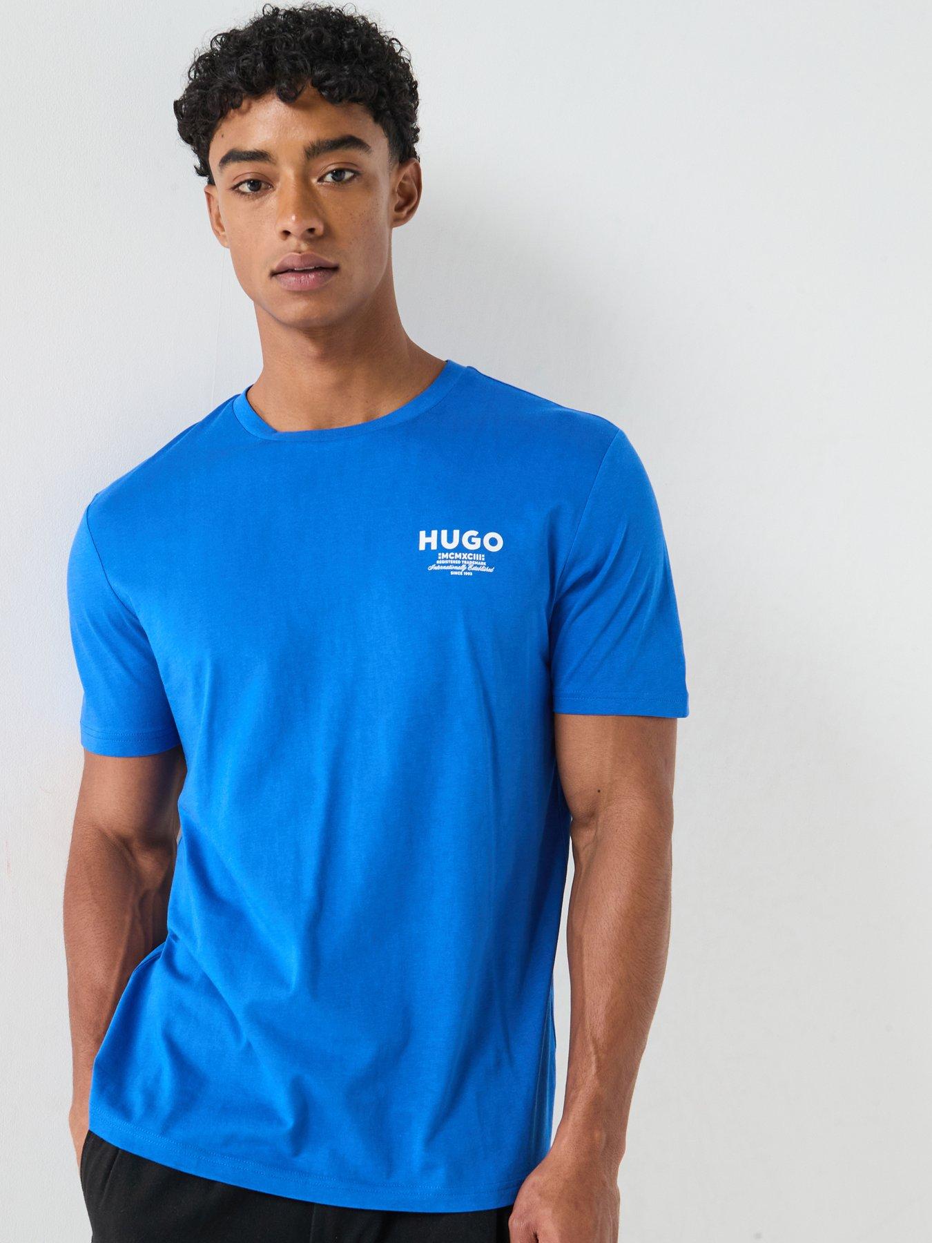 HUGO Nesptee Small Logo T-Shirt, Blue, Size 2Xl, Men