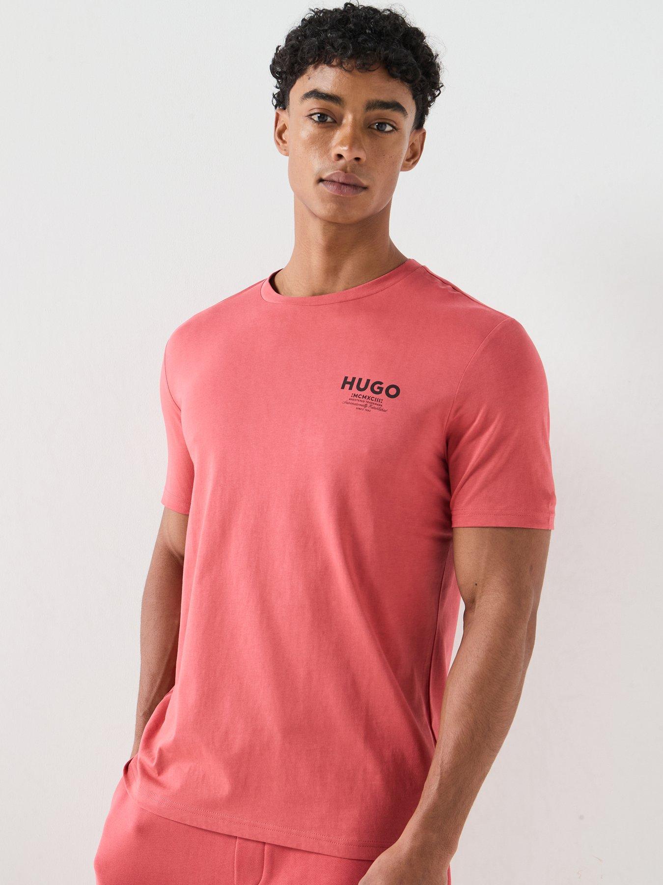 HUGO Blue Nesptee Small Logo T-Shirt, Red, Size 2Xl, Men