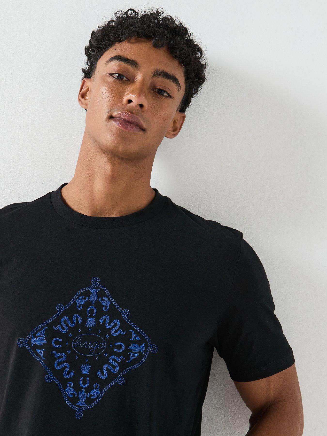 Image 4 of 6 of HUGO Blue Nerberri Graphic T-Shirt - Black