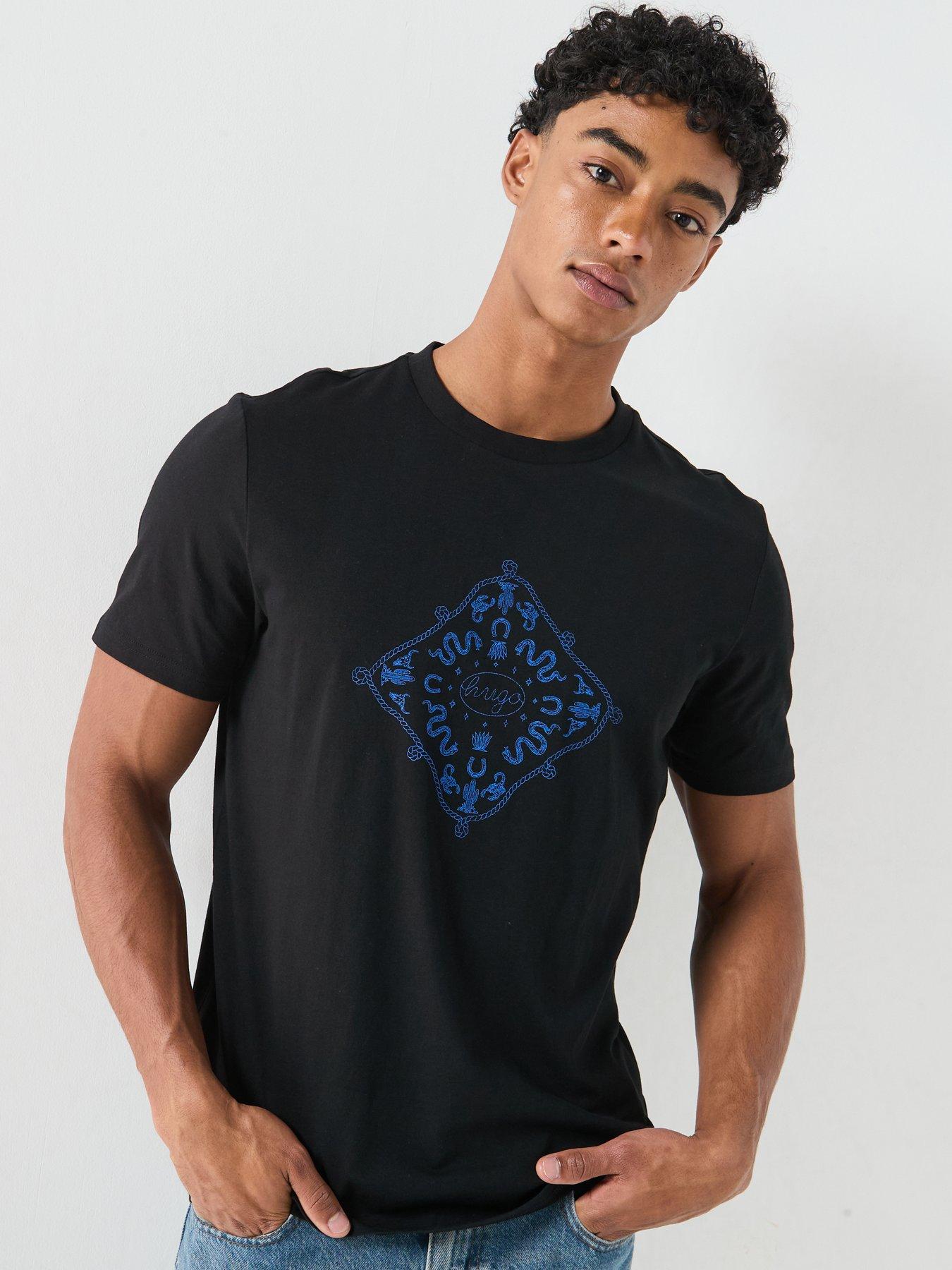 Image 5 of 6 of HUGO Blue Nerberri Graphic T-Shirt - Black