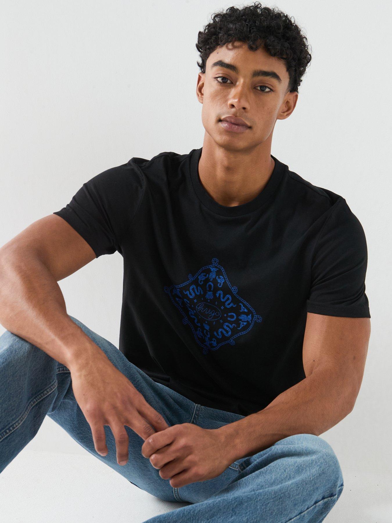 Image 6 of 6 of HUGO Blue Nerberri Graphic T-Shirt - Black