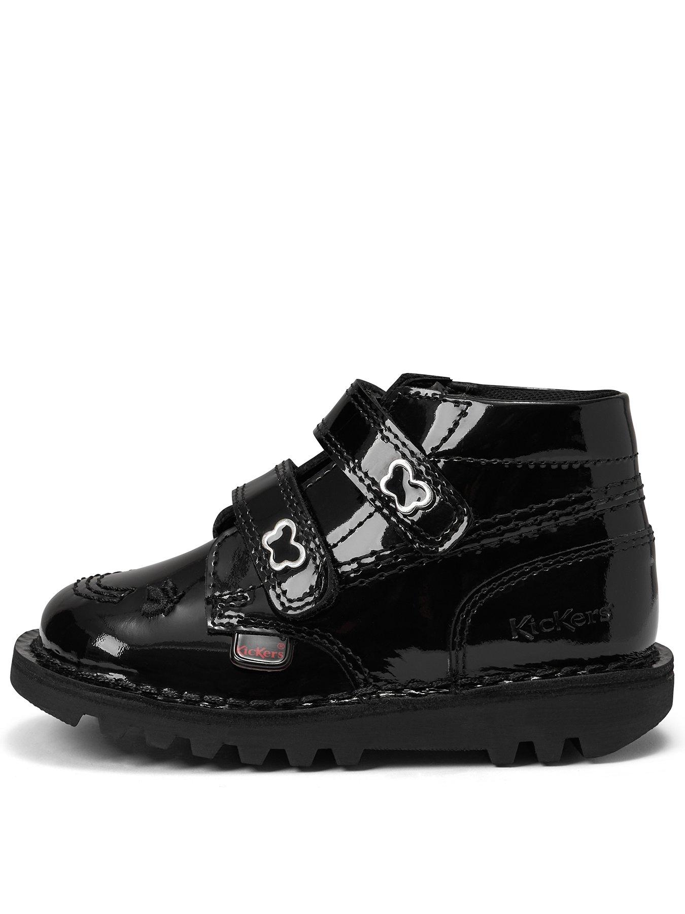 Image 1 of 7 of Kickers Infant Kick Hi Wings Velco Leather Shoe - Black