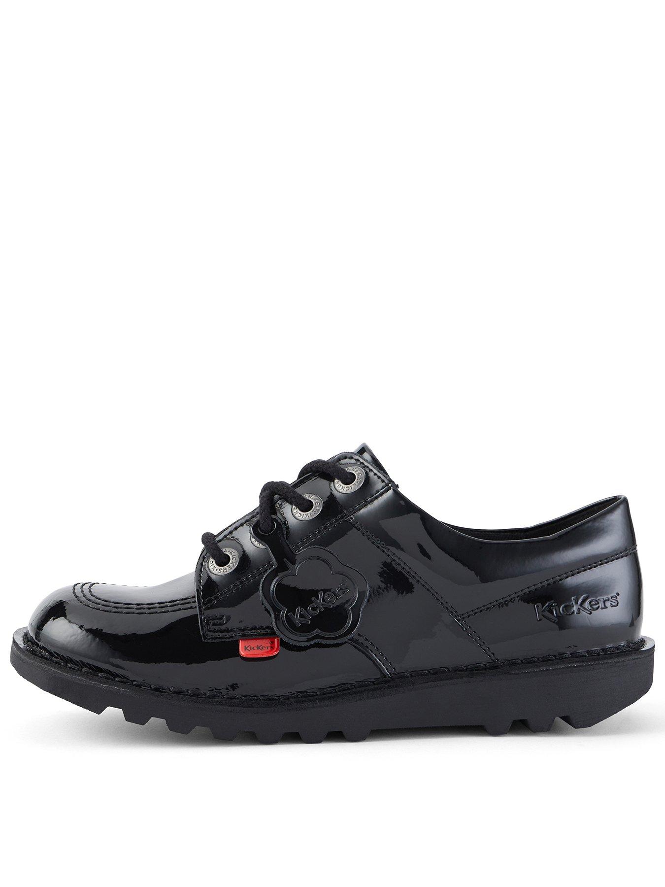 Kickers Youth Kick Lo Parent Leather Shoe - Black