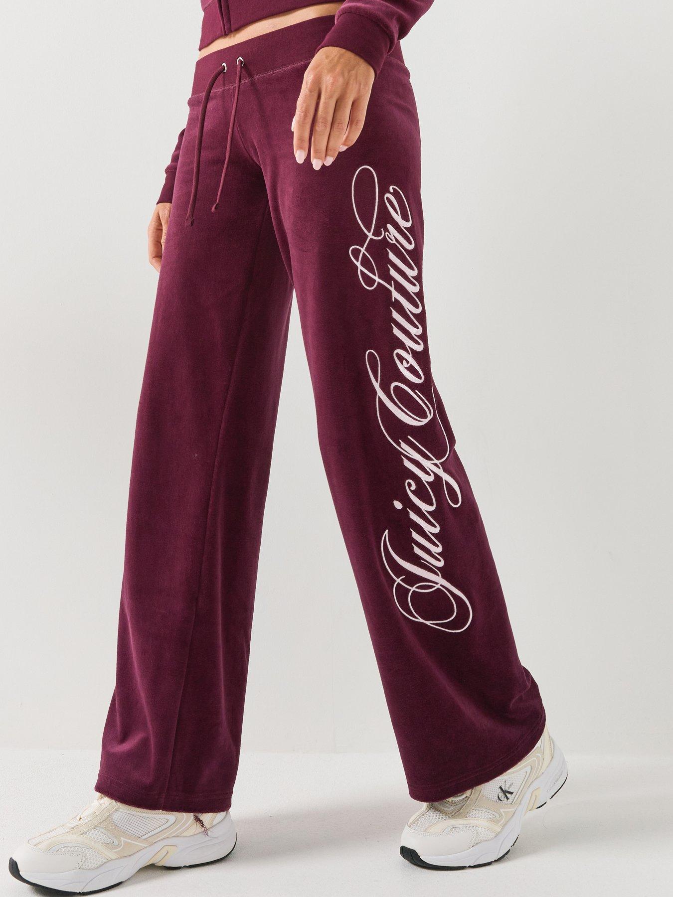 Image 1 of 4 of Juicy Couture Script Rebelle Straight Leg Trousers - Red