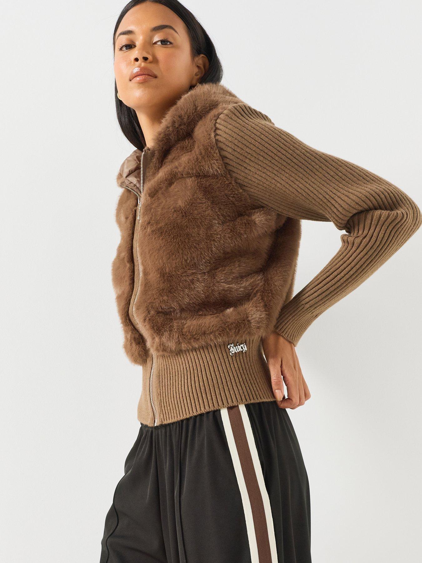 Image 5 of 6 of Juicy Couture NAILA CONTRAST FUR JACKET