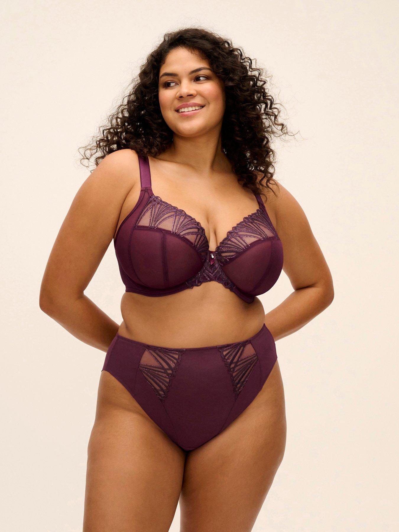 Elomi Reja Underwire Plunge Bra-Fig - Burgundy