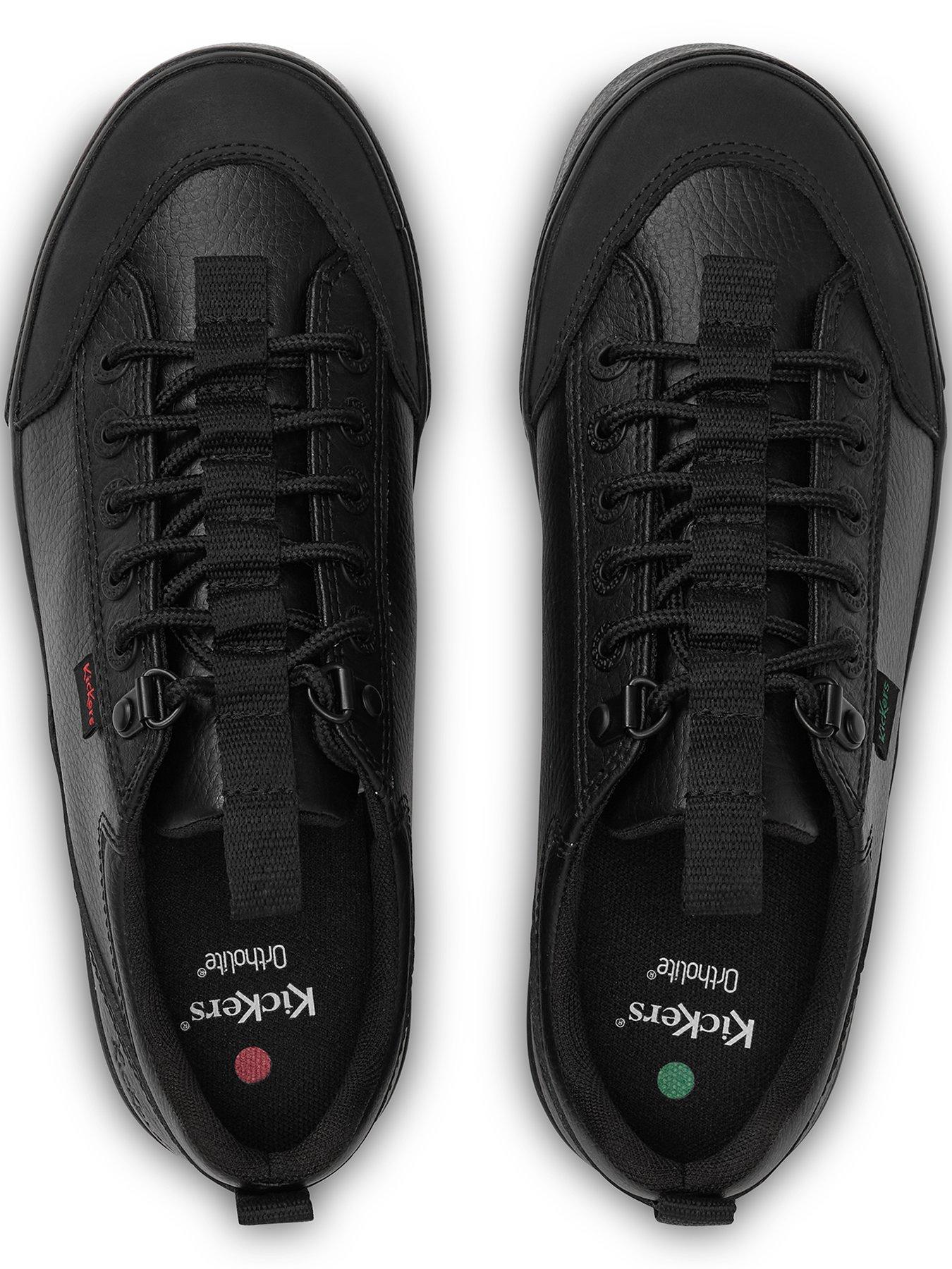 Image 4 of 6 of Kickers Youth Tovni Lo Track Leather Shoe - Black