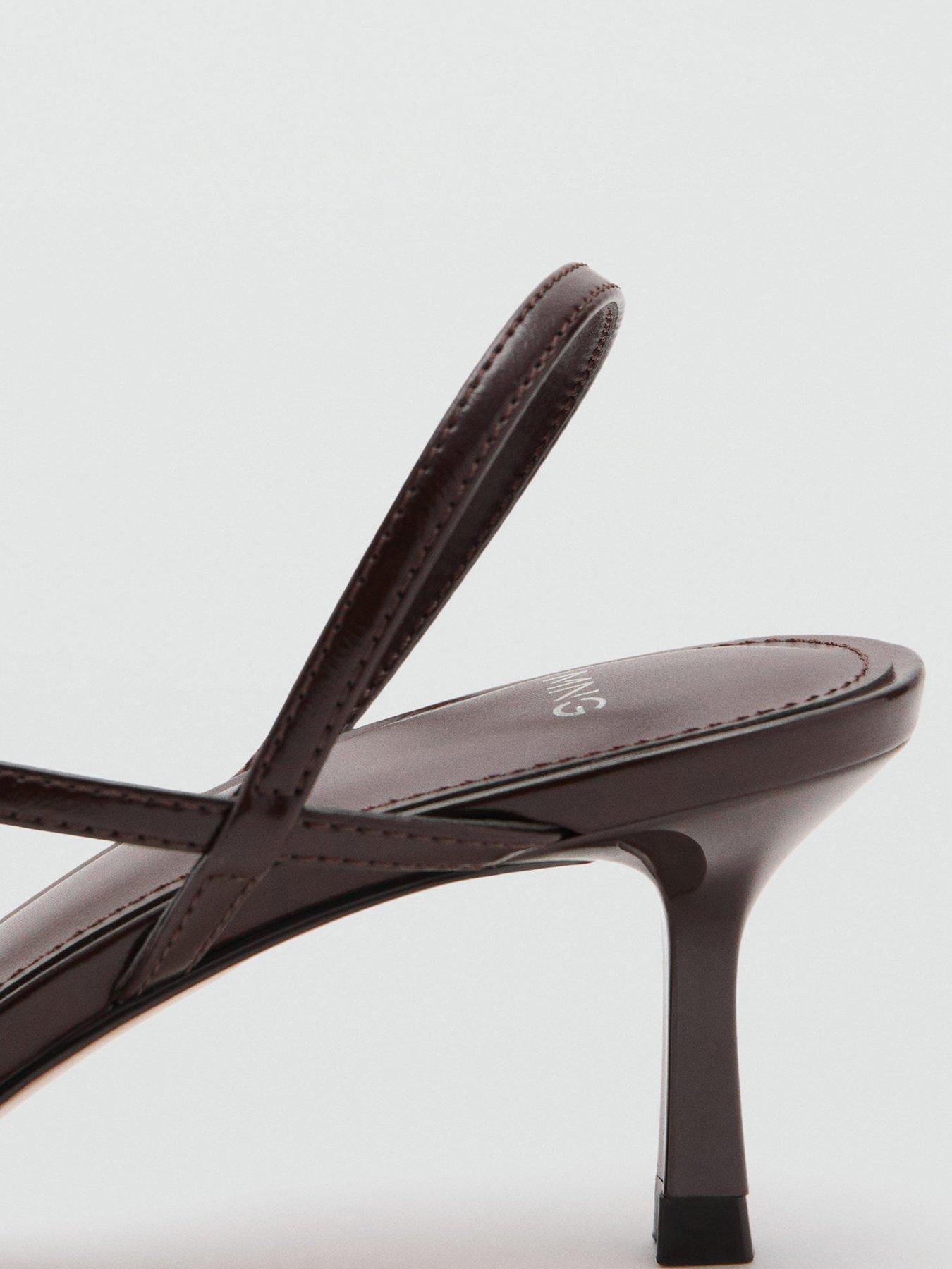 Mango Kitten Heel Sandals With Straps - Brown | Very