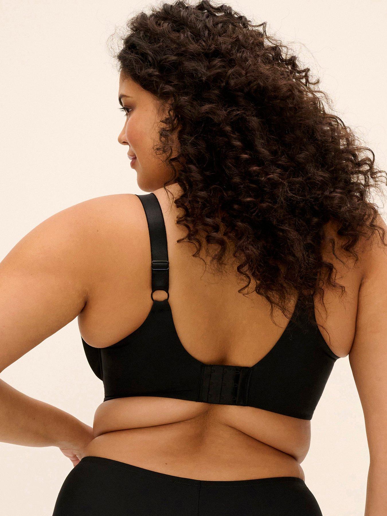 Image 4 of 4 of Elomi Womens Underwired Embroidered Mesh Full Coverage Bra - Black