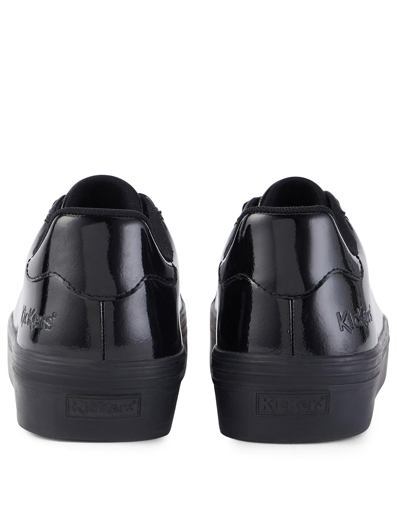 Kickers Youth Tovni Stack Patent Leather Lace-up Shoe - Black | Very