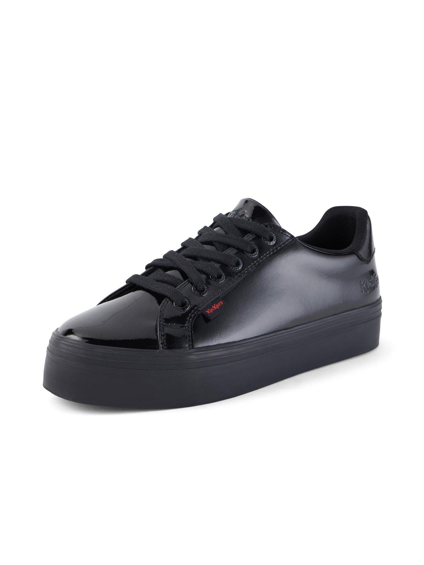 Kickers Youth Tovni Stack Patent Leather Lace-up Shoe - Black | Very