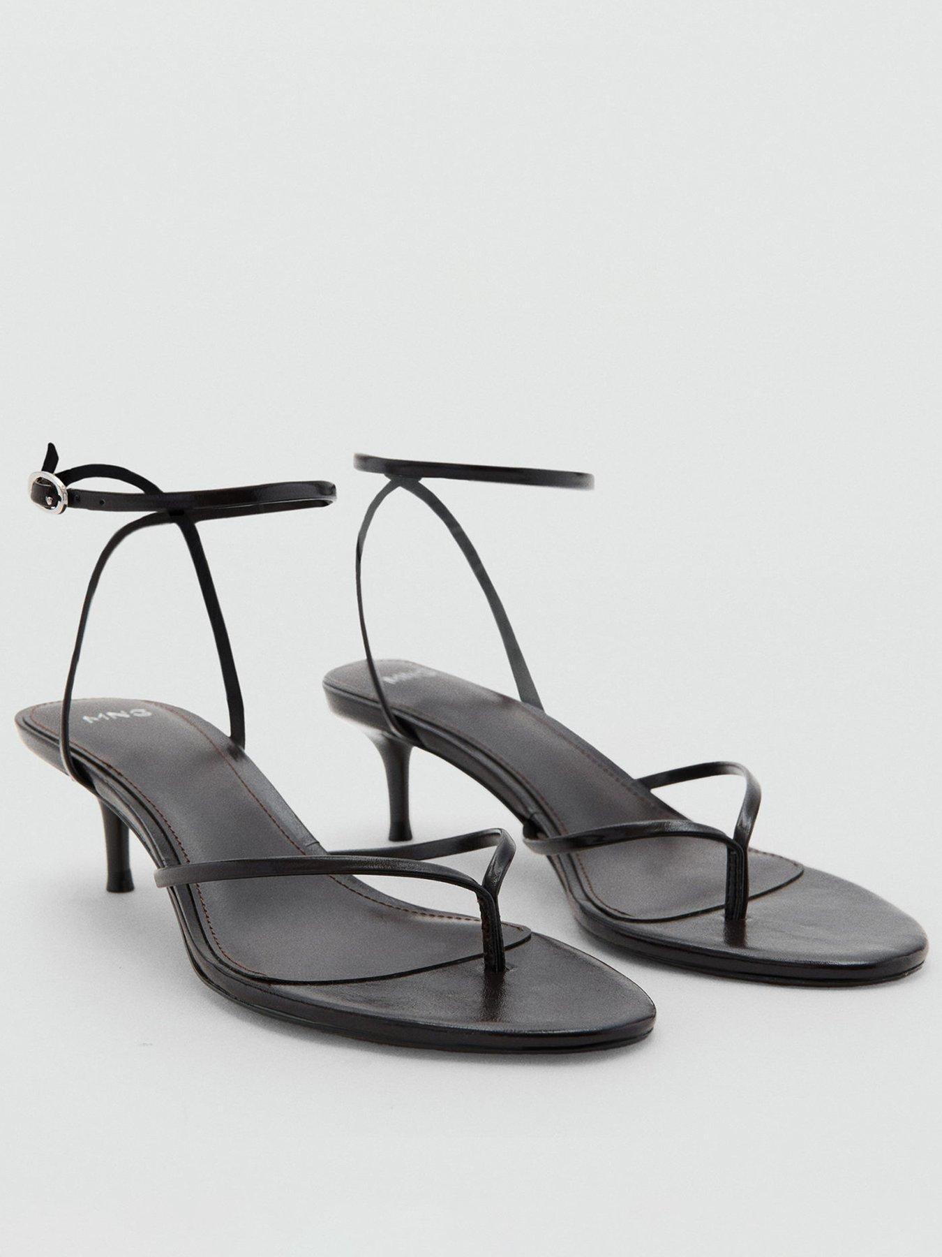 Mango Strappy Heeled Sandals, Brown, Size 4, Women