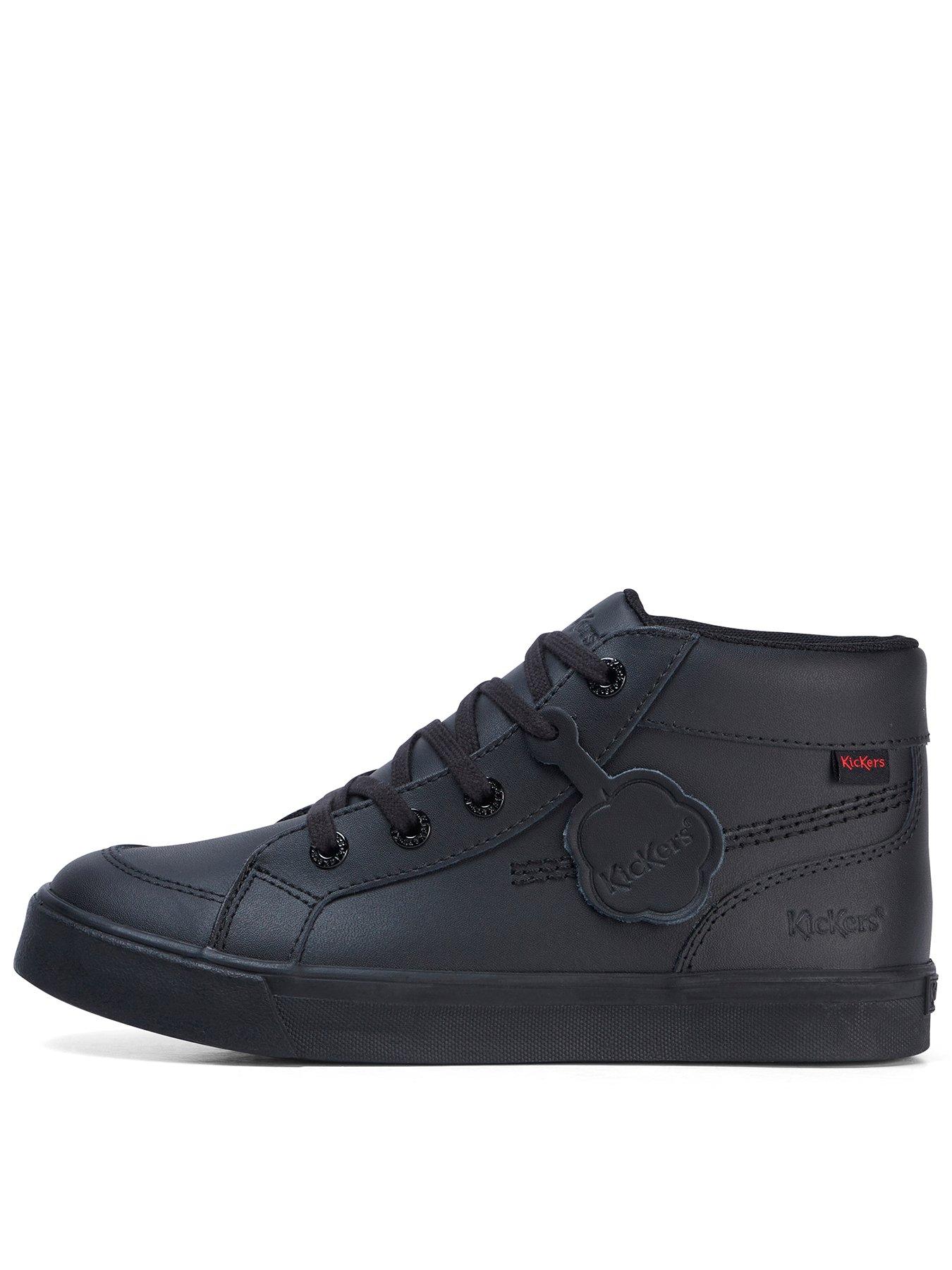 Kickers Youth Tovni Hi Leather Shoe - Black