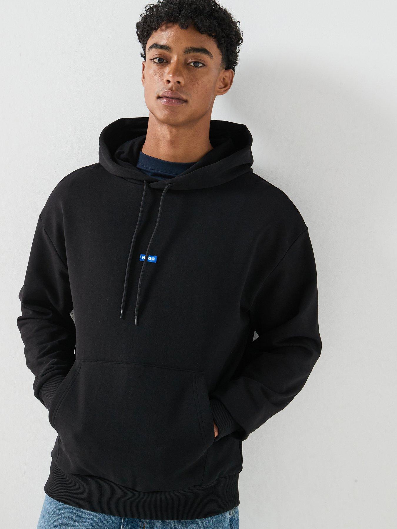 HUGO Nalonso Overhead Hoodie, Black, Size 2Xl, Men