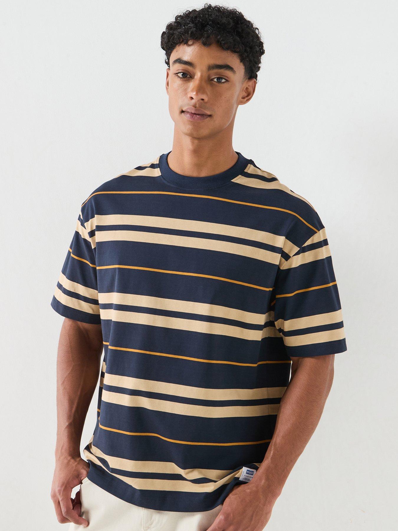HUGO Blue Nivarsi Stripe T-Shirt - Navy