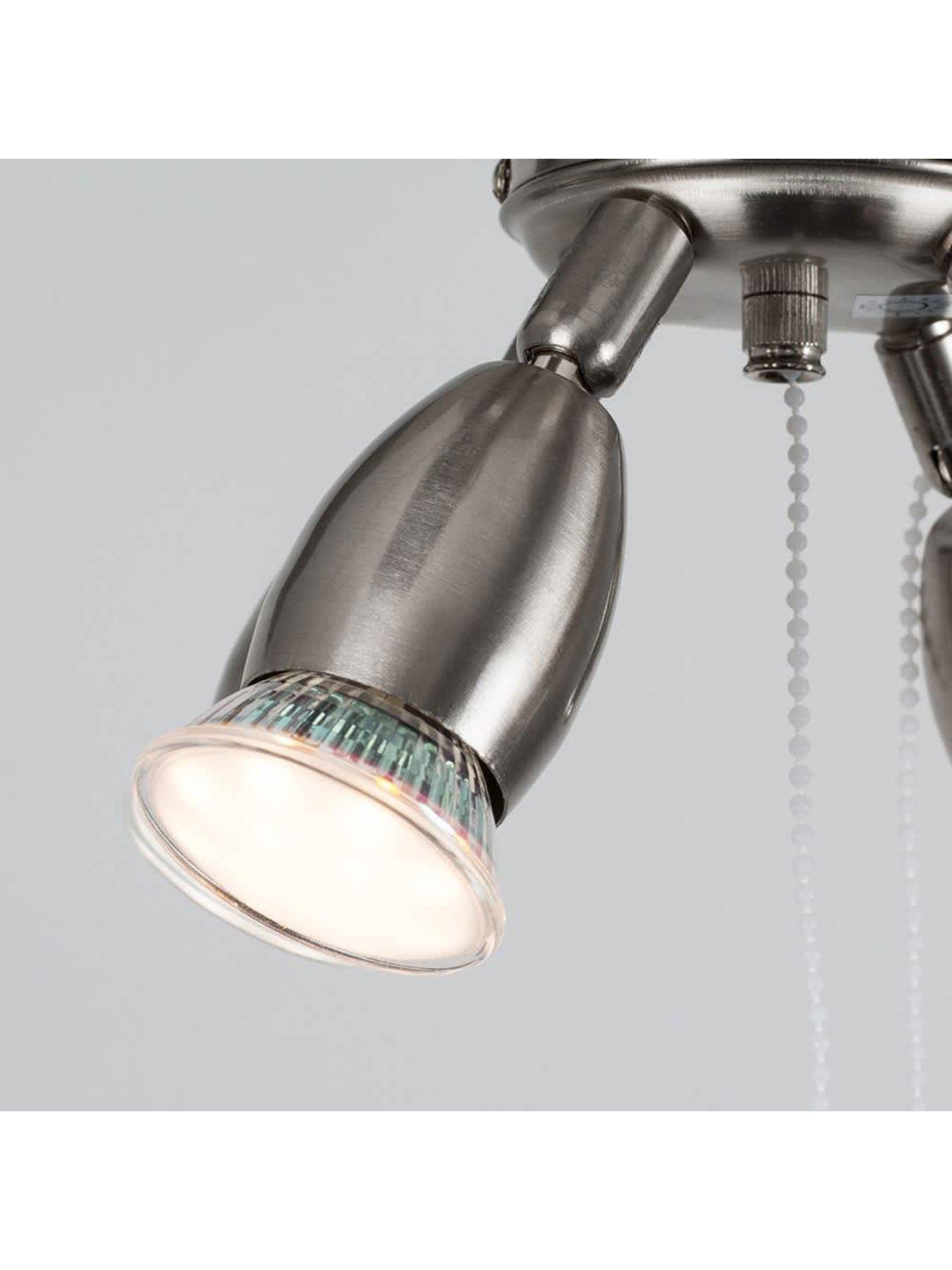 Image 4 of 6 of ValueLights Scimitar 42" 4 Blade Chrome &amp; Black Ceiling Light Fan