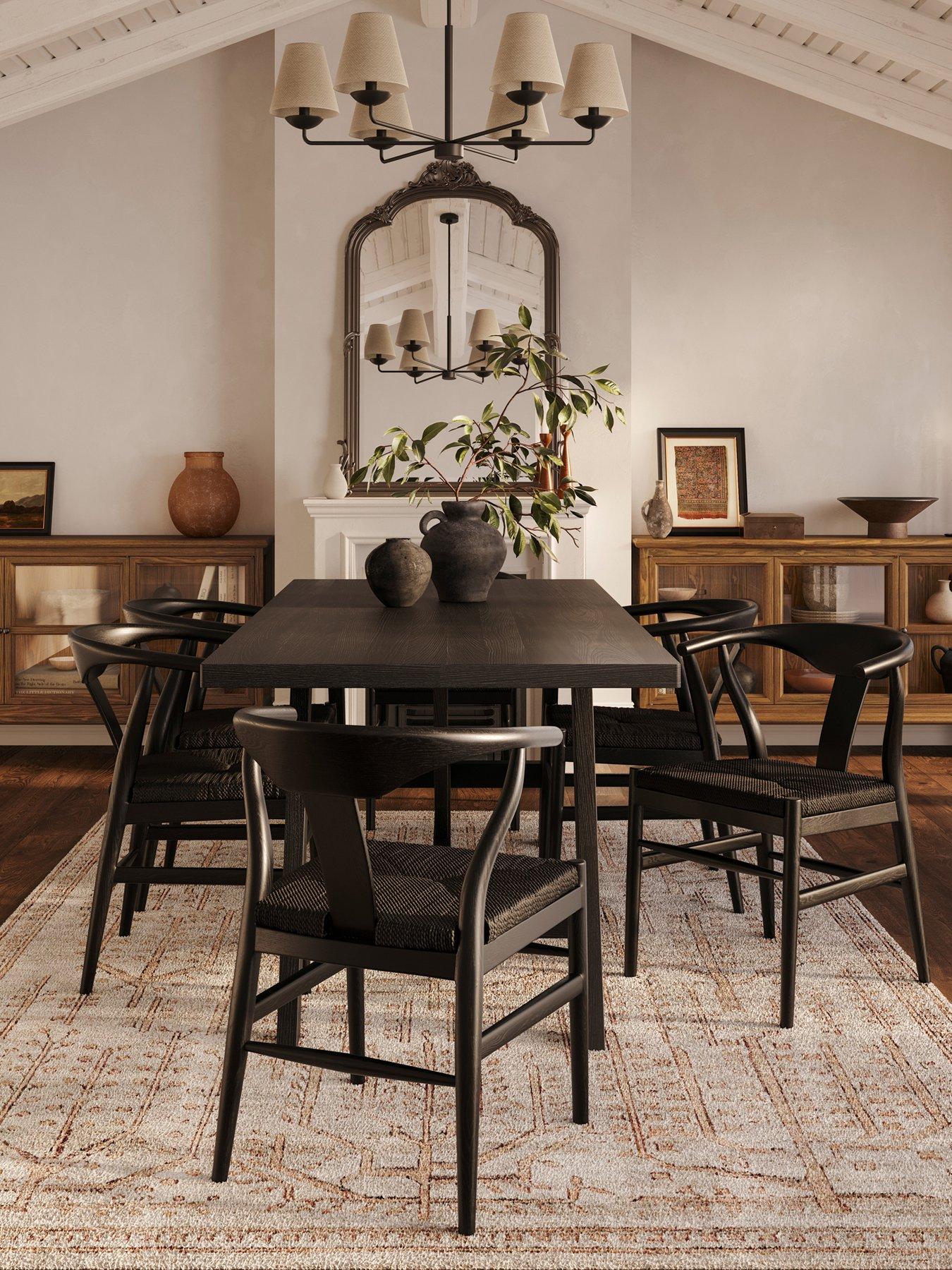 Image 1 of 6 of LPD Home Set Of 2 Aries Black Dining Chair