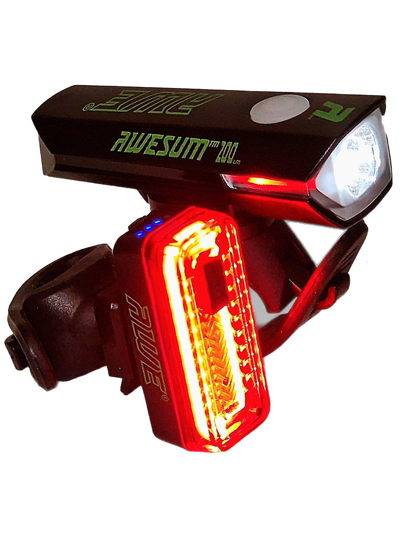Image 2 of 7 of AWE AweSum230 Automatic* Superbright 230 Lumens C.O.B LED USB Rechargeable Bike Light Set