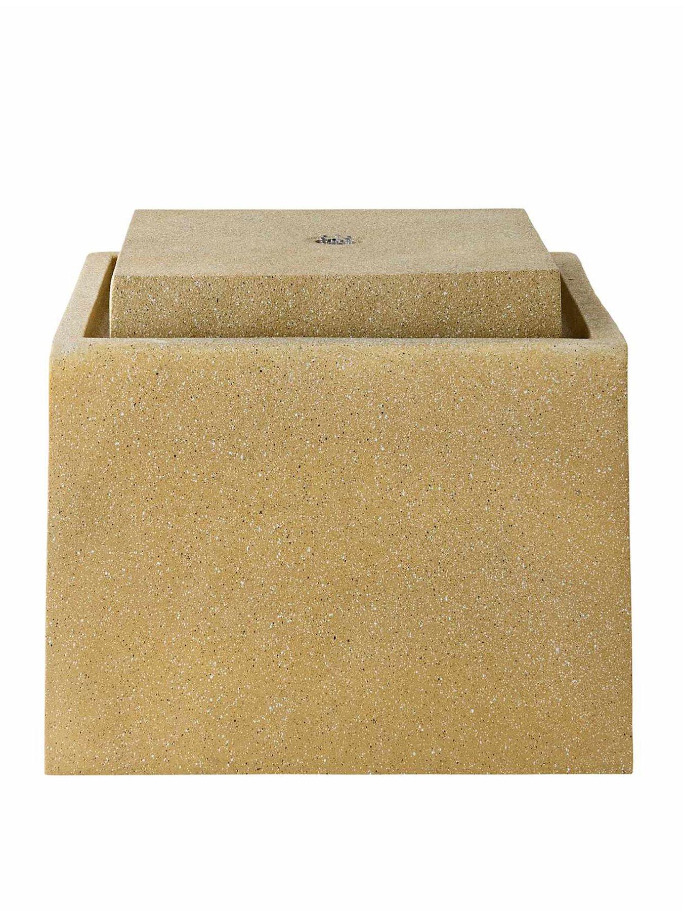 Image 2 of 6 of ValueLights Solar Power Natural Square Outdoor Garden Water Fountain Feature