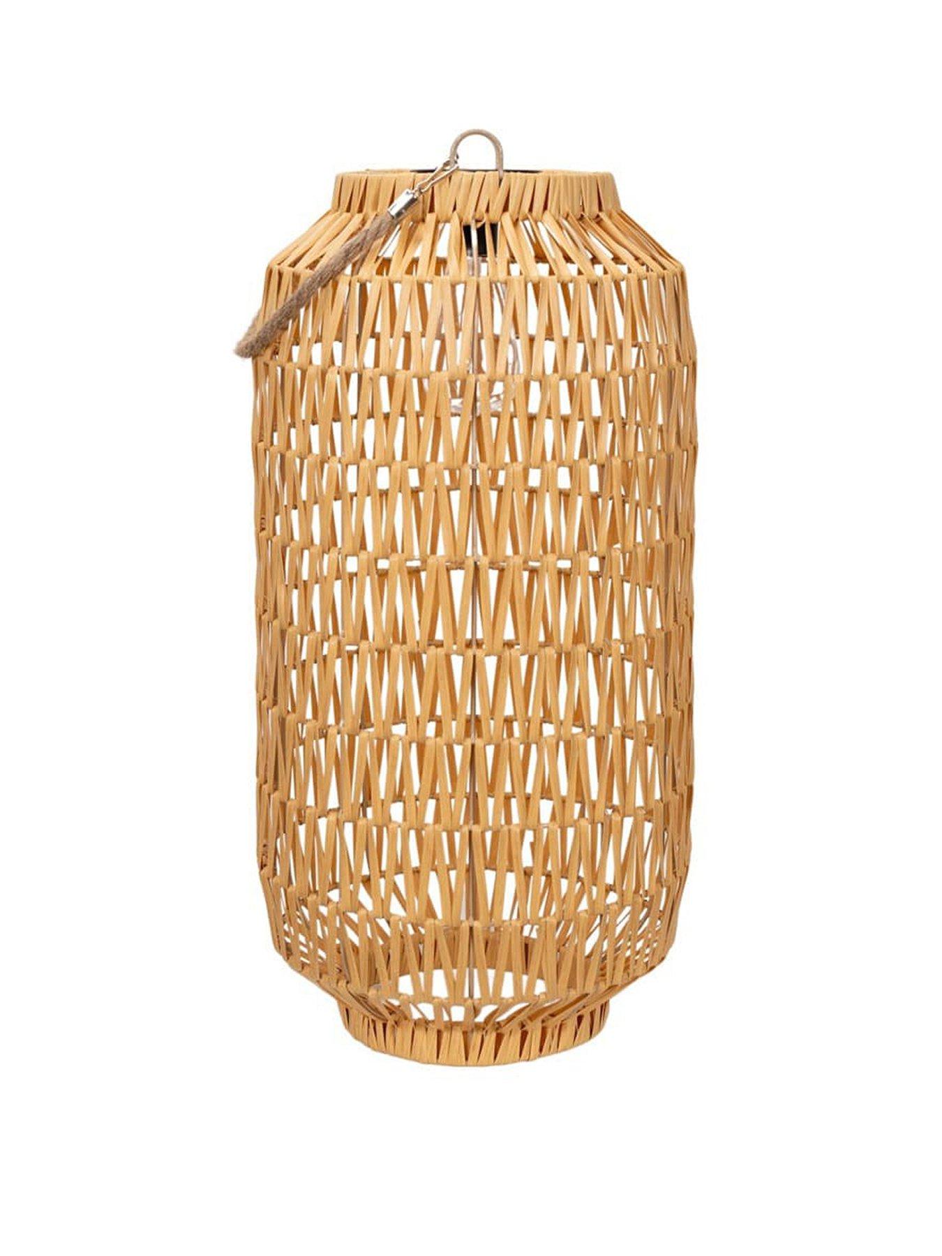 ValueLights Solar Powered Outdoor Natural Rope Lantern Garden Light Floor Lamp