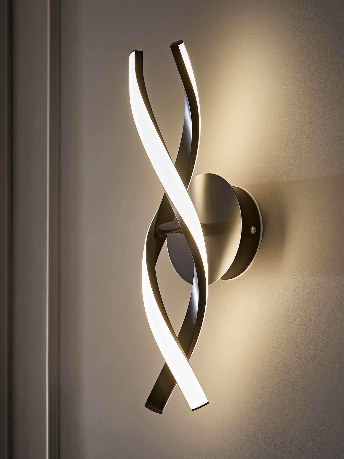 ValueLights Infinity Black Double Twist Integrated Led Wall Light