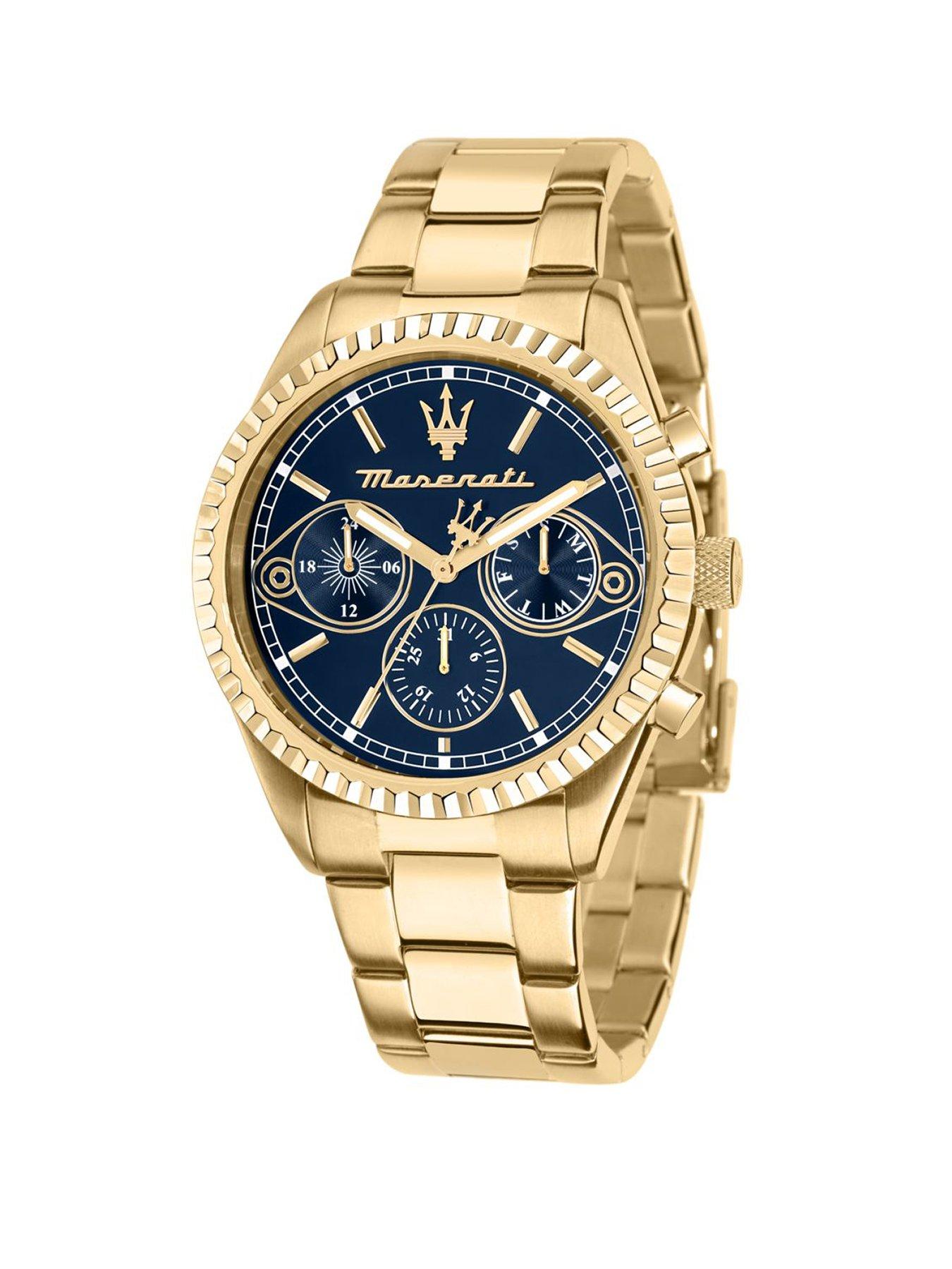 Maserati COMPETIZIONE 43MM MLT BLUE DIAL BR YG