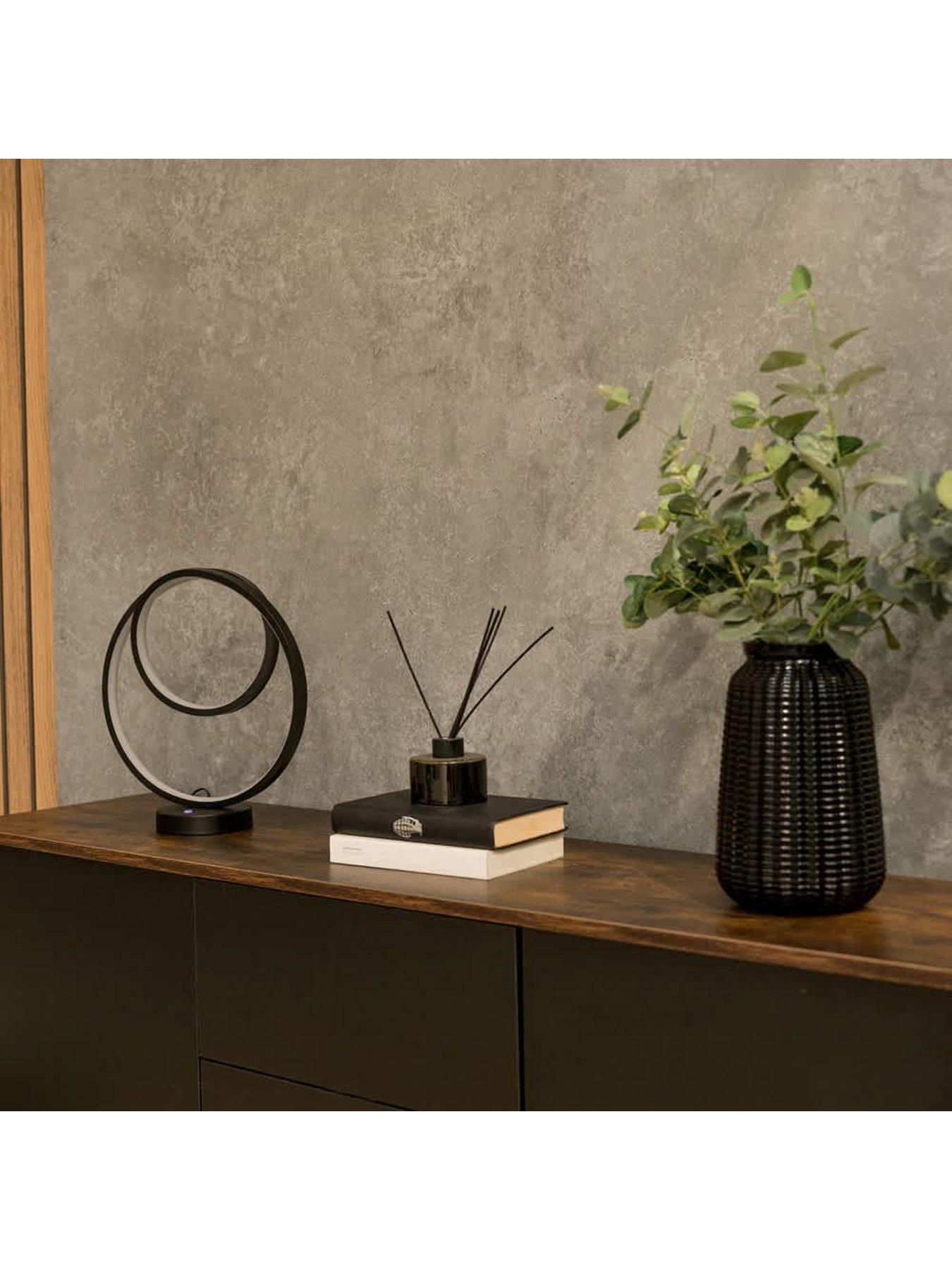 Image 3 of 4 of ValueLights Infinity Matt Black Loop Integrated Led Touch Table Lamp In Warm White