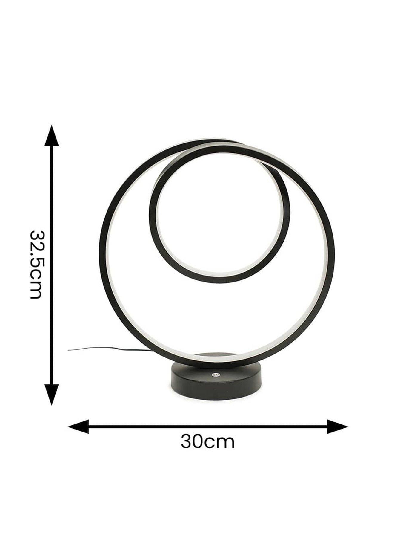 Image 4 of 4 of ValueLights Infinity Matt Black Loop Integrated Led Touch Table Lamp In Warm White
