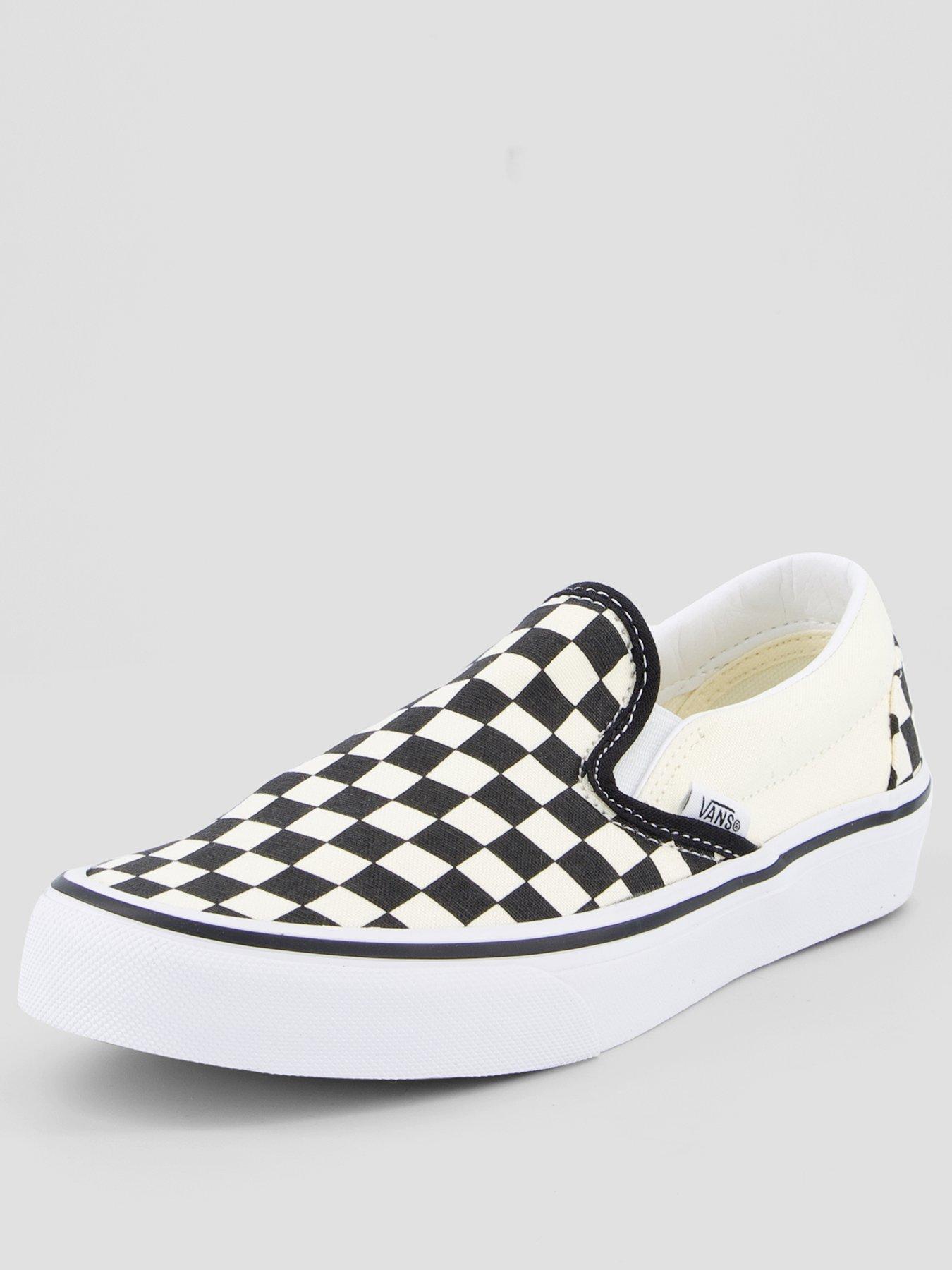 Image 2 of 7 of Vans Junior&nbsp;Unisex Checkerboard Slip-On Low Profile Trainers - Black