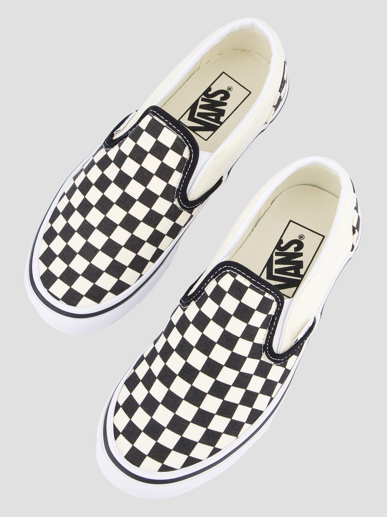 Image 3 of 7 of Vans Junior&nbsp;Unisex Checkerboard Slip-On Low Profile Trainers - Black