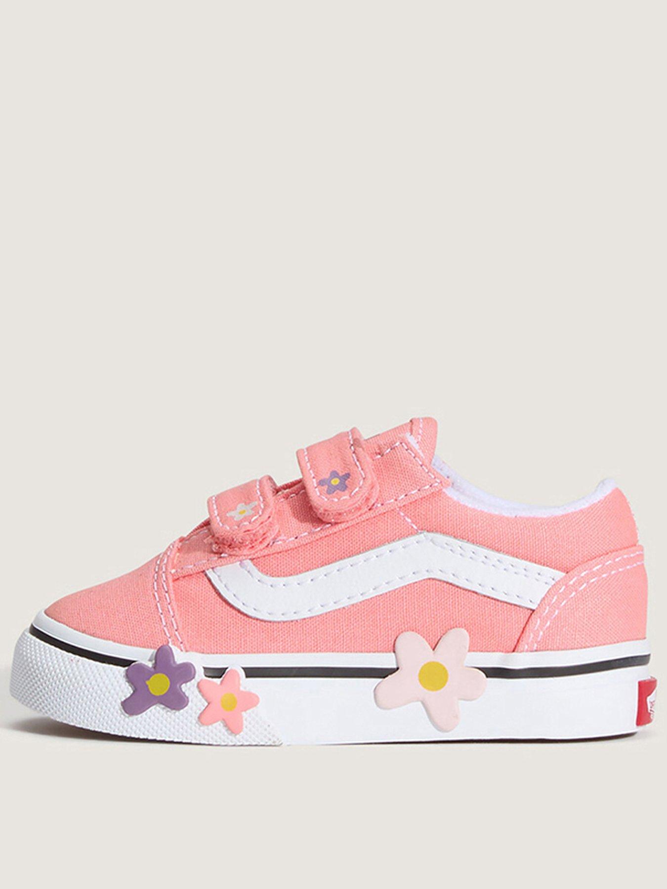 Vans Toddler Old Skool V Flower Trainers - Pink