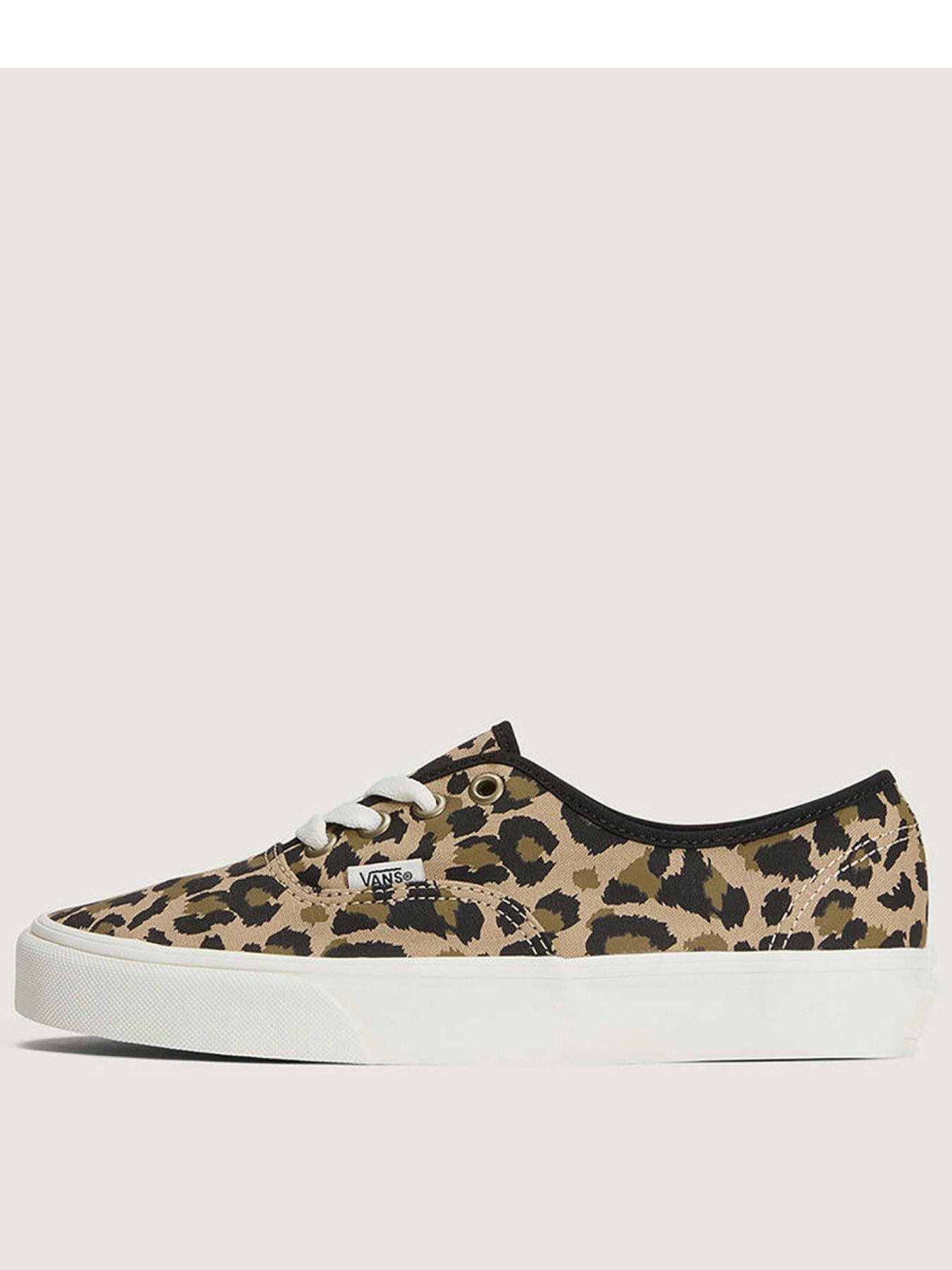 Image 1 of 4 of Vans Womens Authentic Leopard Print Trainer - Black