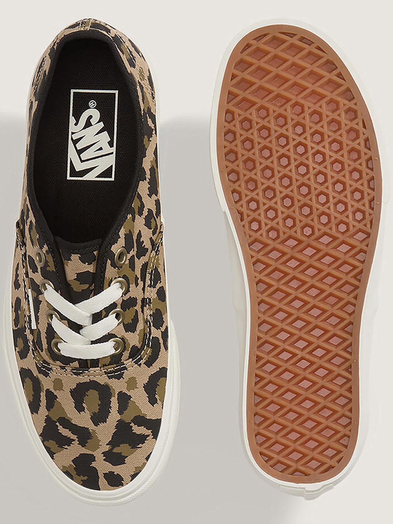Image 4 of 4 of Vans Womens Authentic Leopard Print Trainer - Black