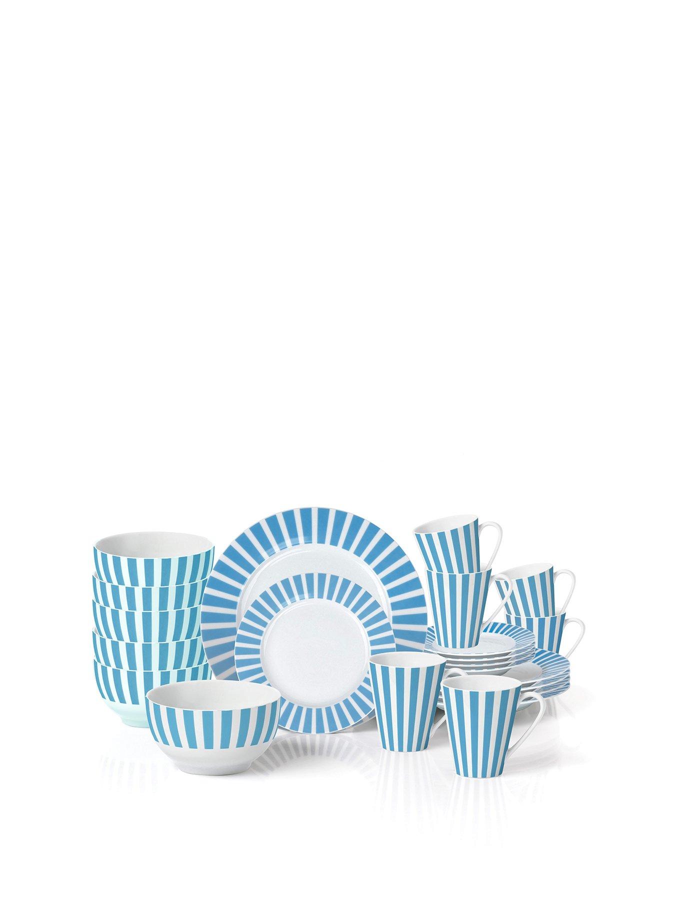Image 2 of 4 of WATERSIDE 24 Blue Stripe Dinner Set