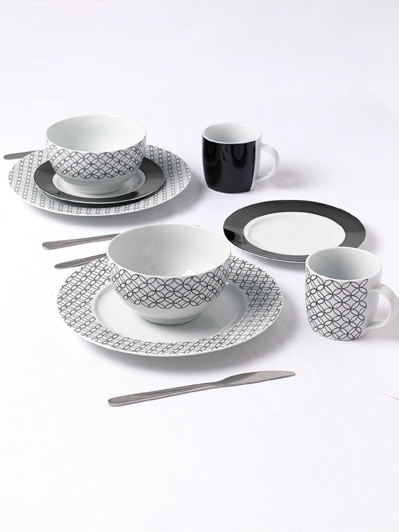 WATERSIDE 16pc Black Geo