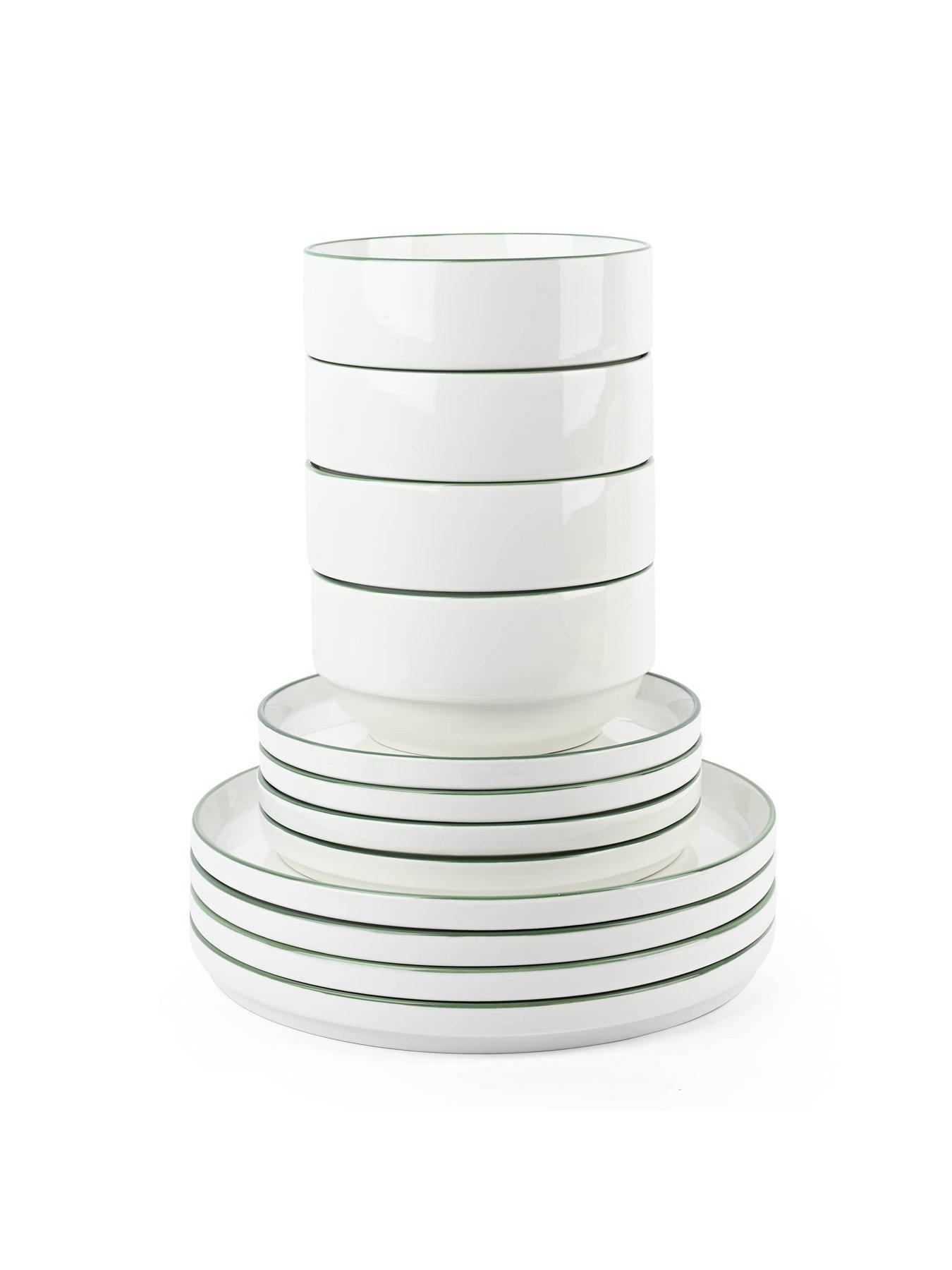 Image 3 of 5 of WATERSIDE 12pc Stacking Green Rim
